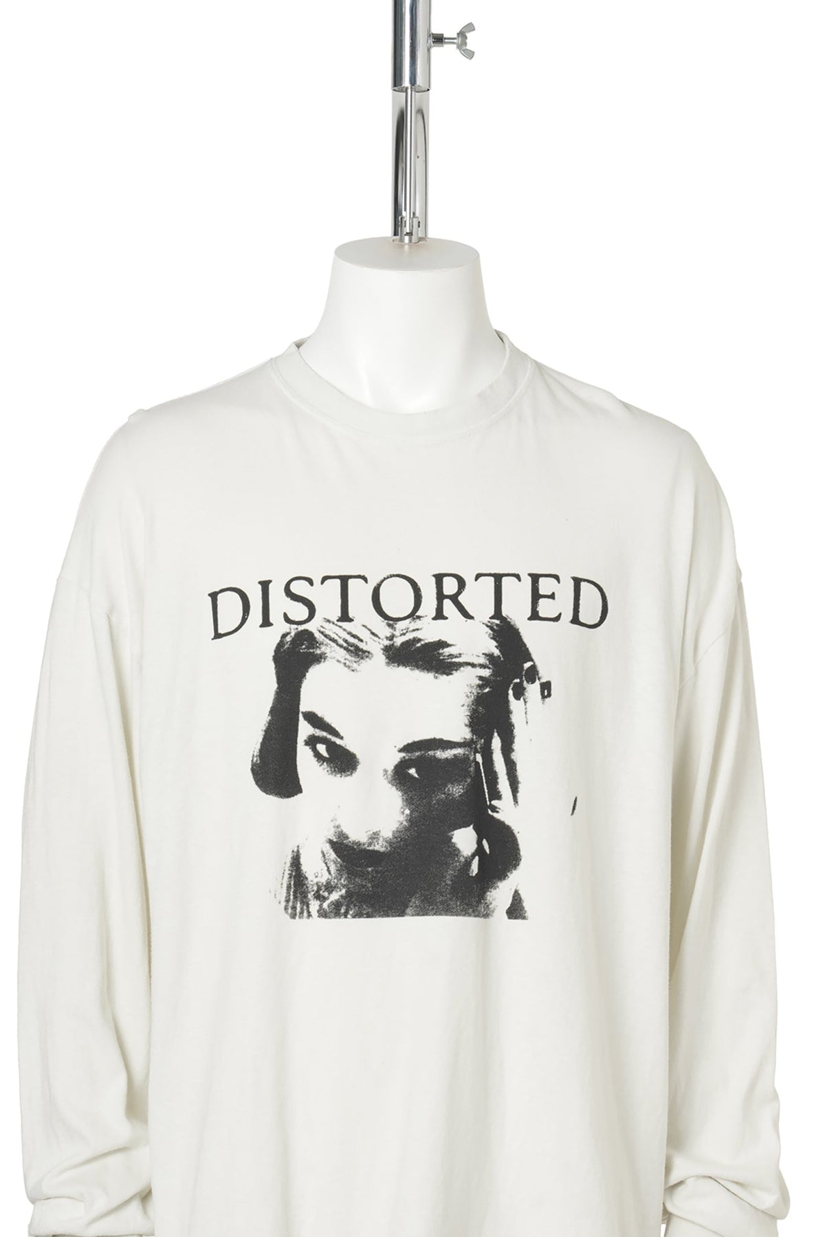 DISTORTED GIRL L/S TEE / WHITE