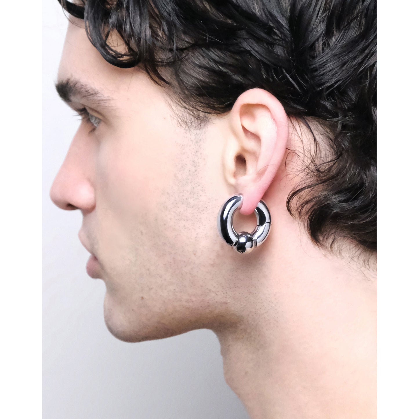 BARBELL EARRING / SILVER