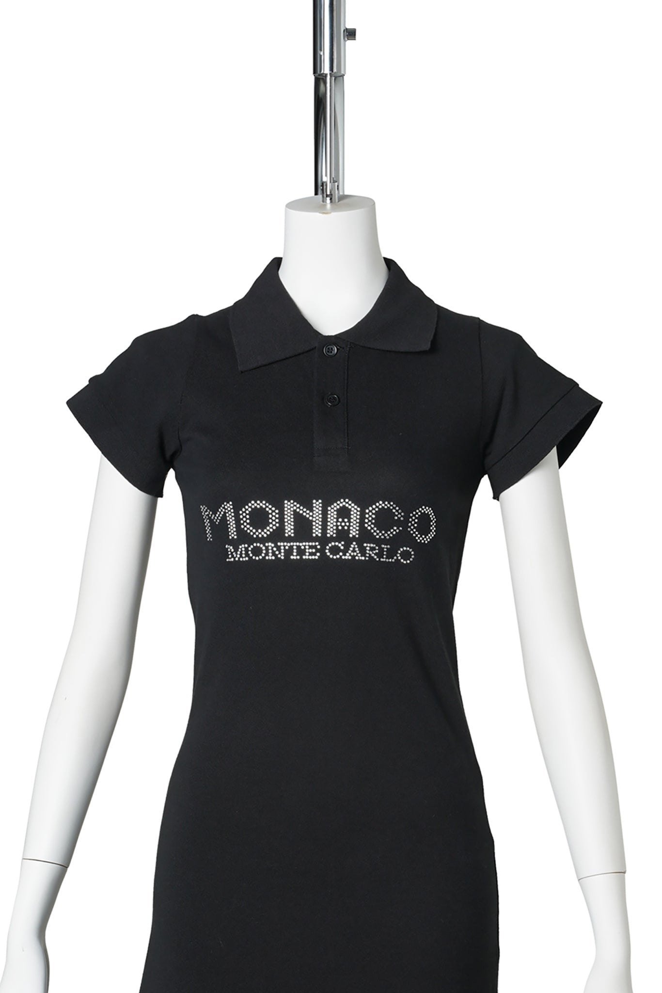 MONACO BUBBLE POLO DRESS SVAROVSKI / BLACK