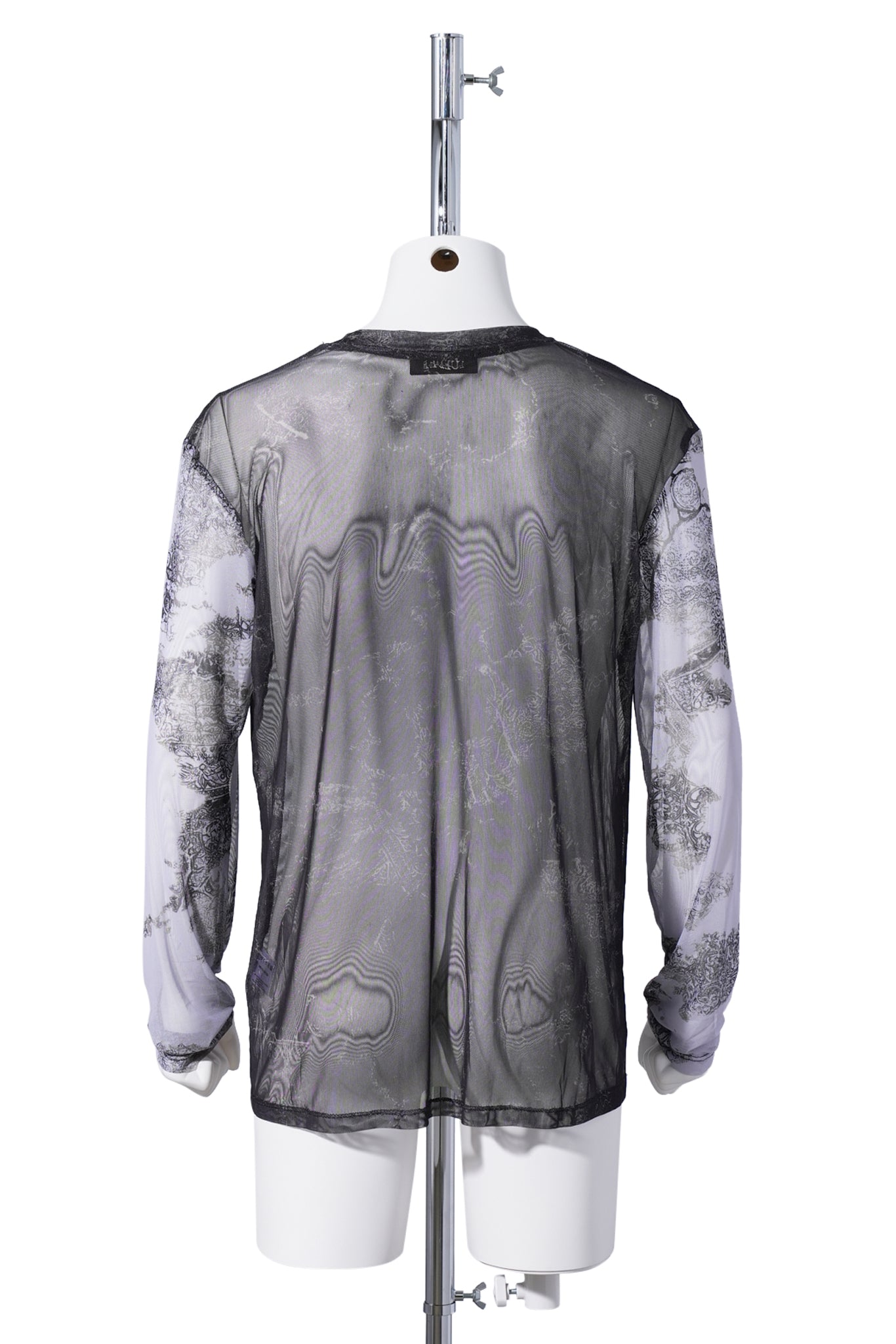 BEN MESH LONGSLEEVE TWO TONE / BLACK/WHITE