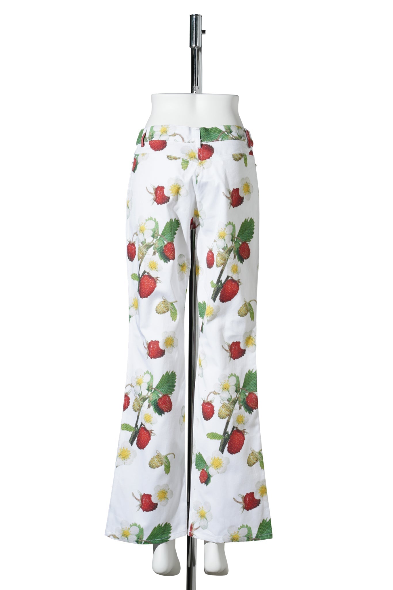 PRINTED JEANS / WHITE W/STRAWBERRY BLOSSOM