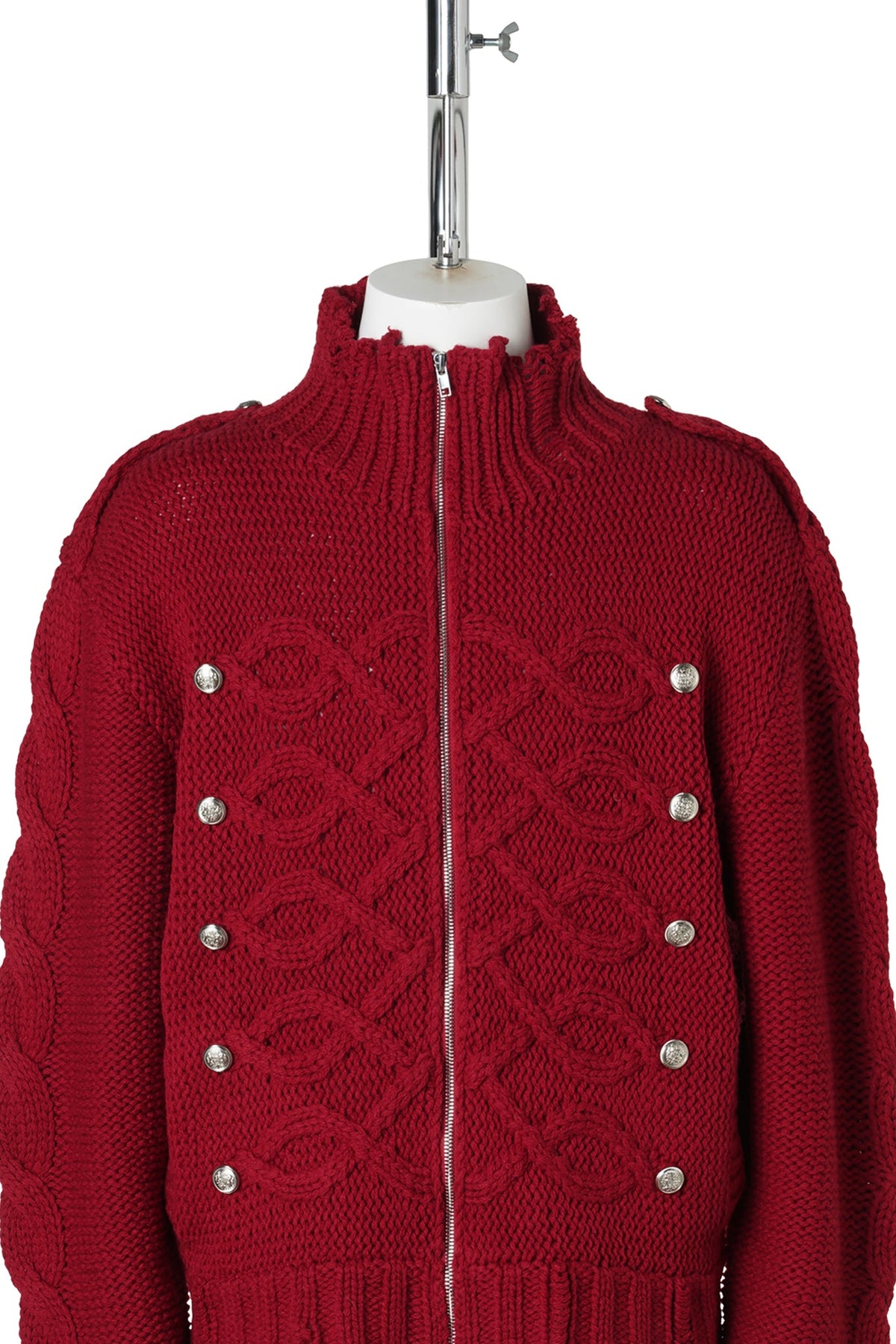 KNIT NAPOLEON JACKET / RED