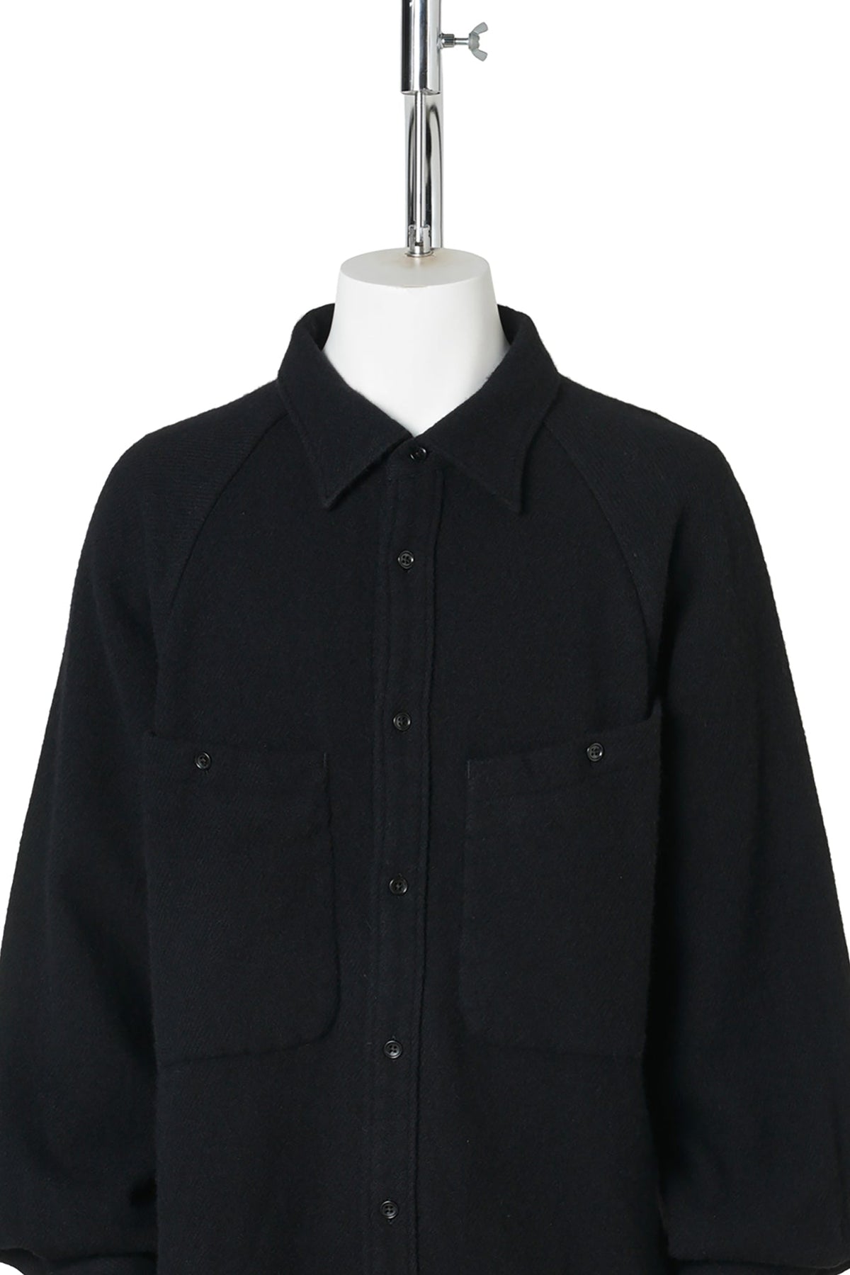 FELTED WOOL SHIRT / BLACK
