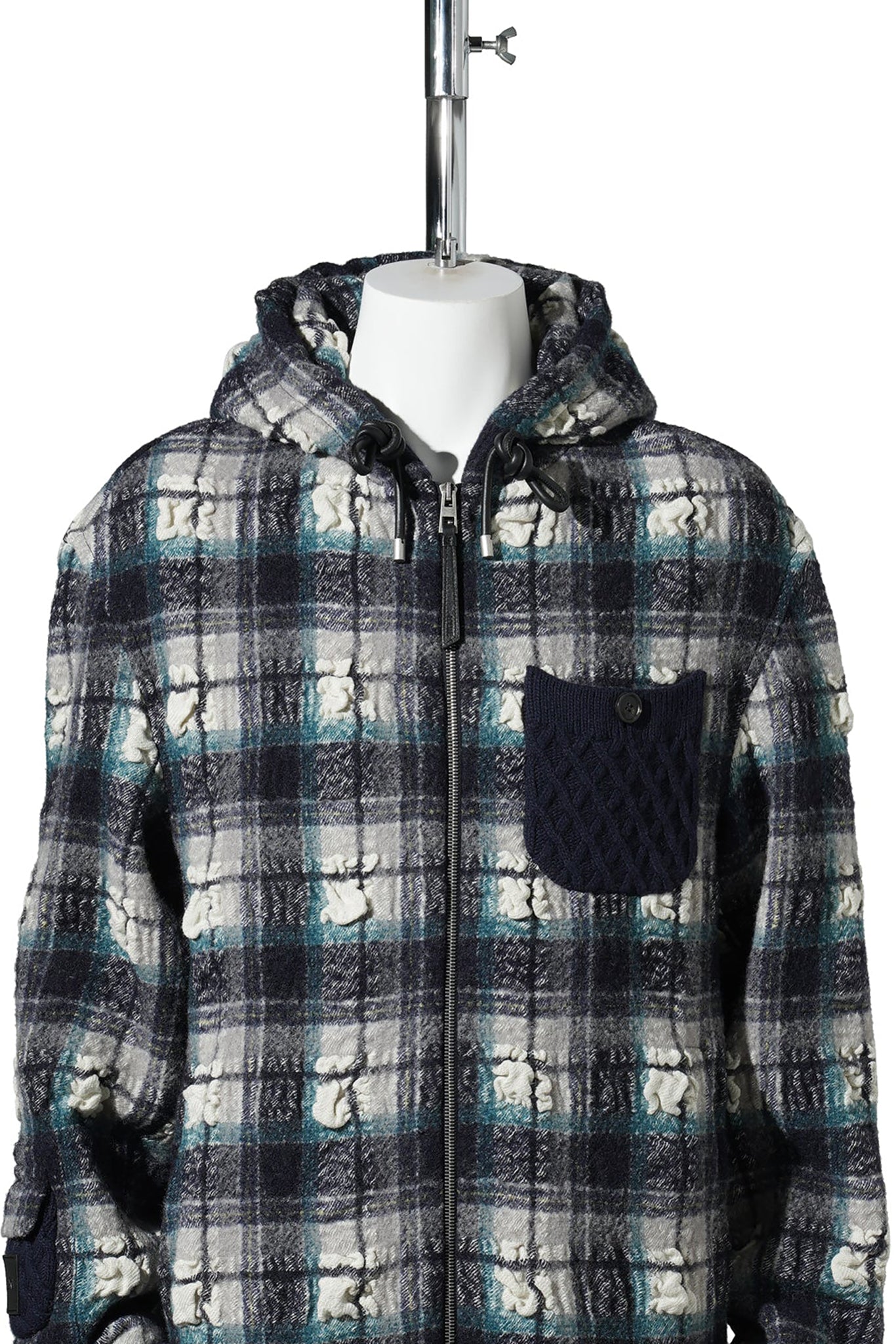 HOODED JACKET / NAVY/WHITE