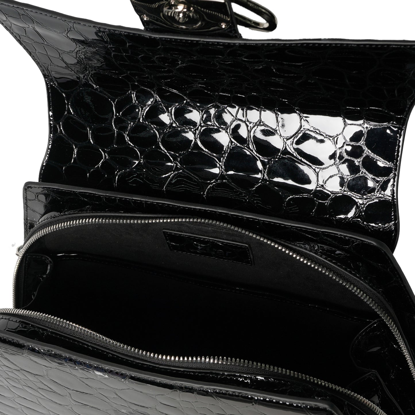 BLACK GLOSSY PEBBLE YAHALRA / BLACK PEBBLE LEATHER