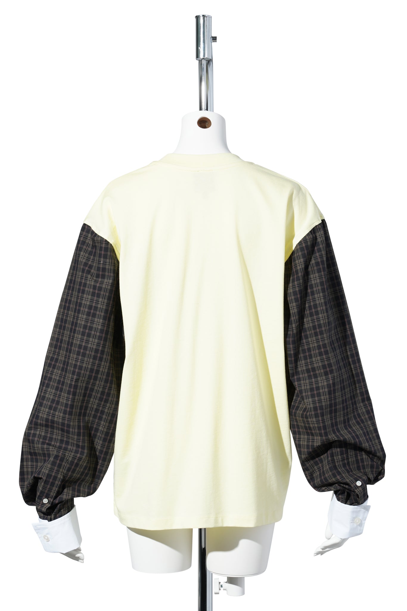 T-SHIRT WITH SHIRTING SLEEVES / PALE YELLOW
