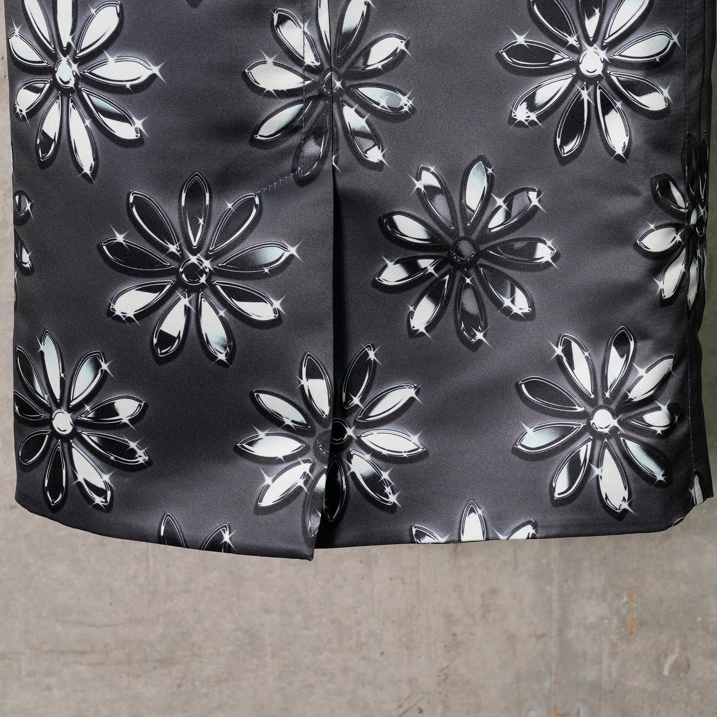 MIDI STRAIGHT SKIRT / GREY MULTI