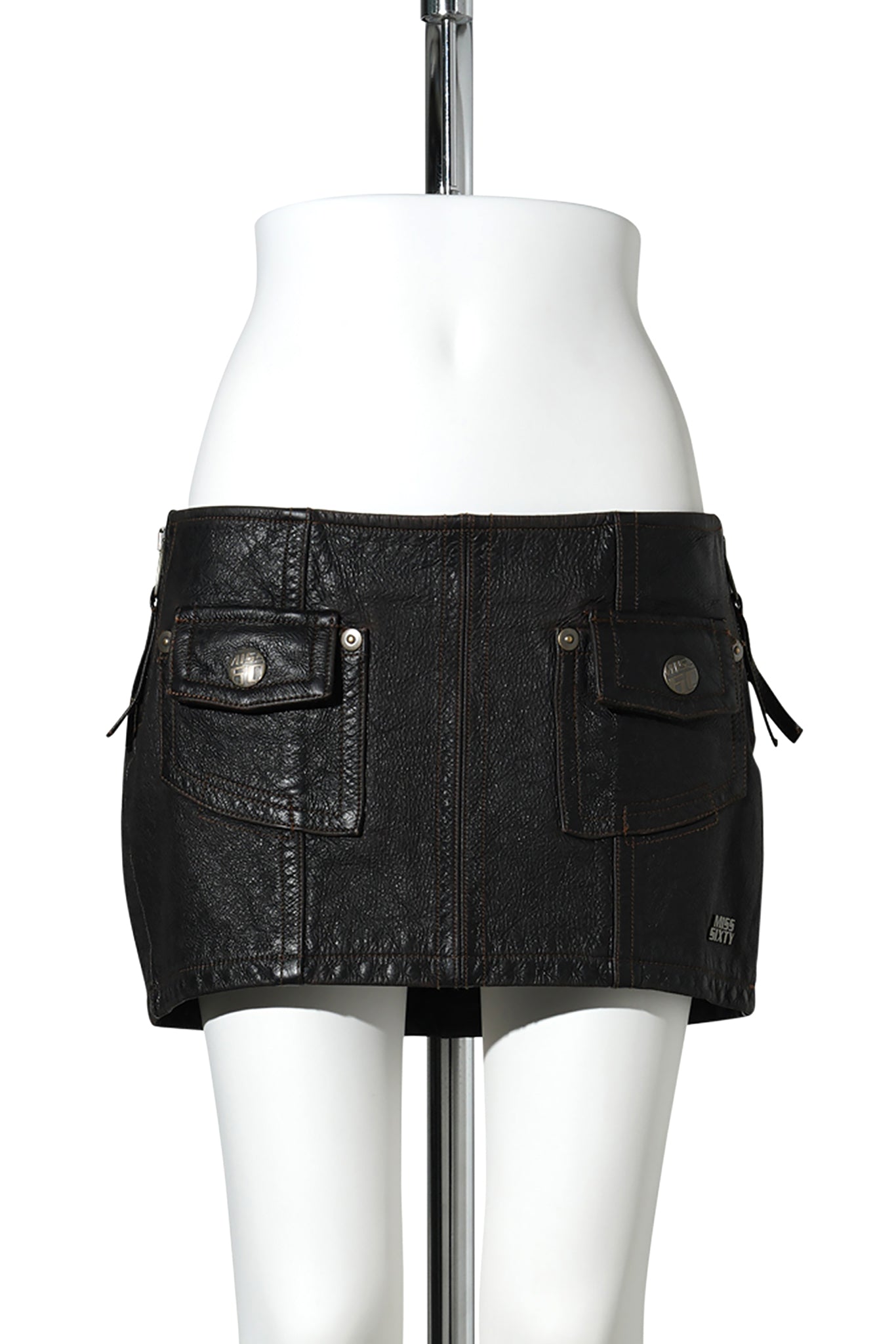 LEATHER SKIRT / RETRO/BLACK