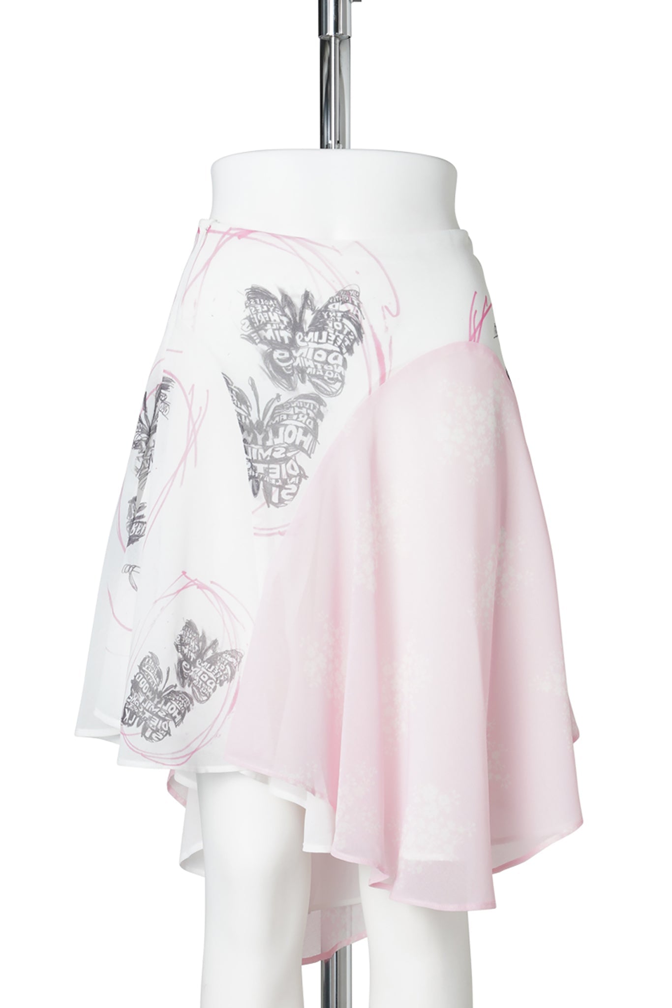 BUTTERFLY SCRIBBLE SKIRT / WHITE