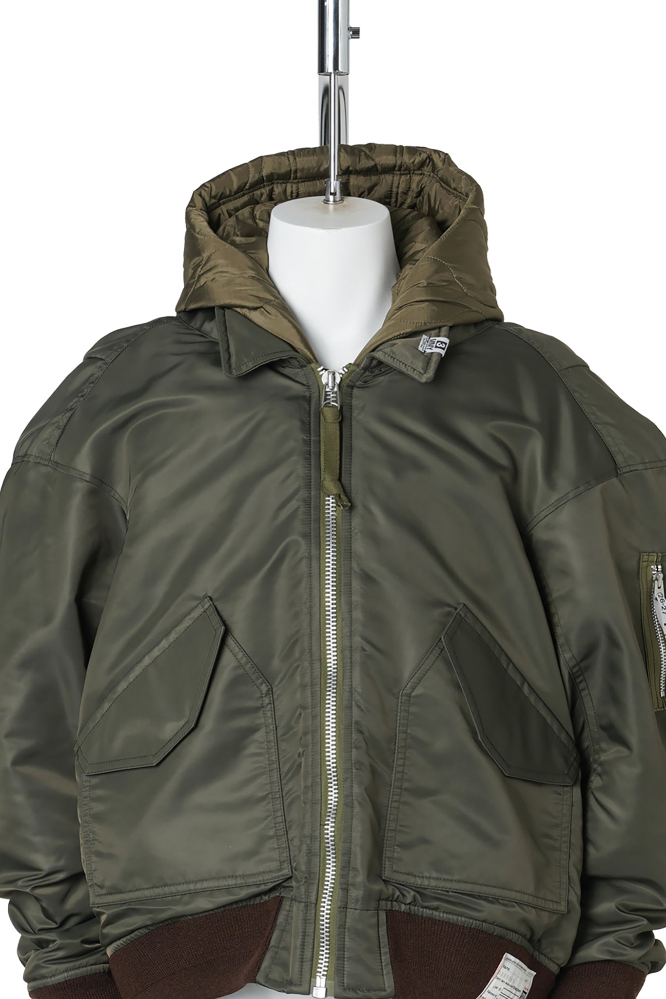 HOODED BOMBER JACKET / KHAKI