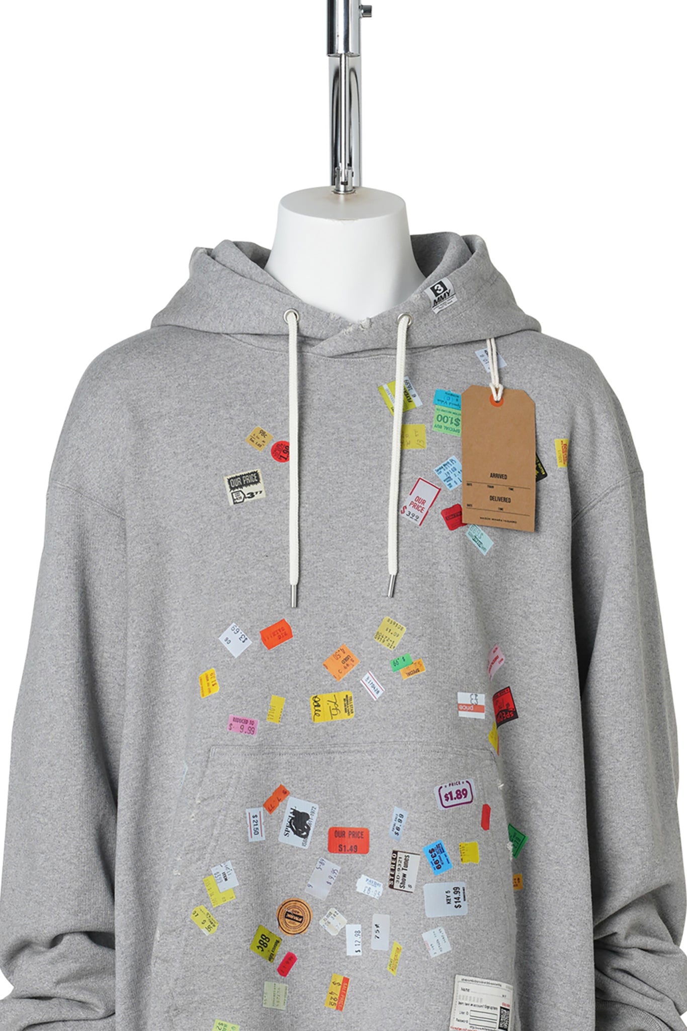 PRICE STICKER SWEAT HOODIE / GRAY