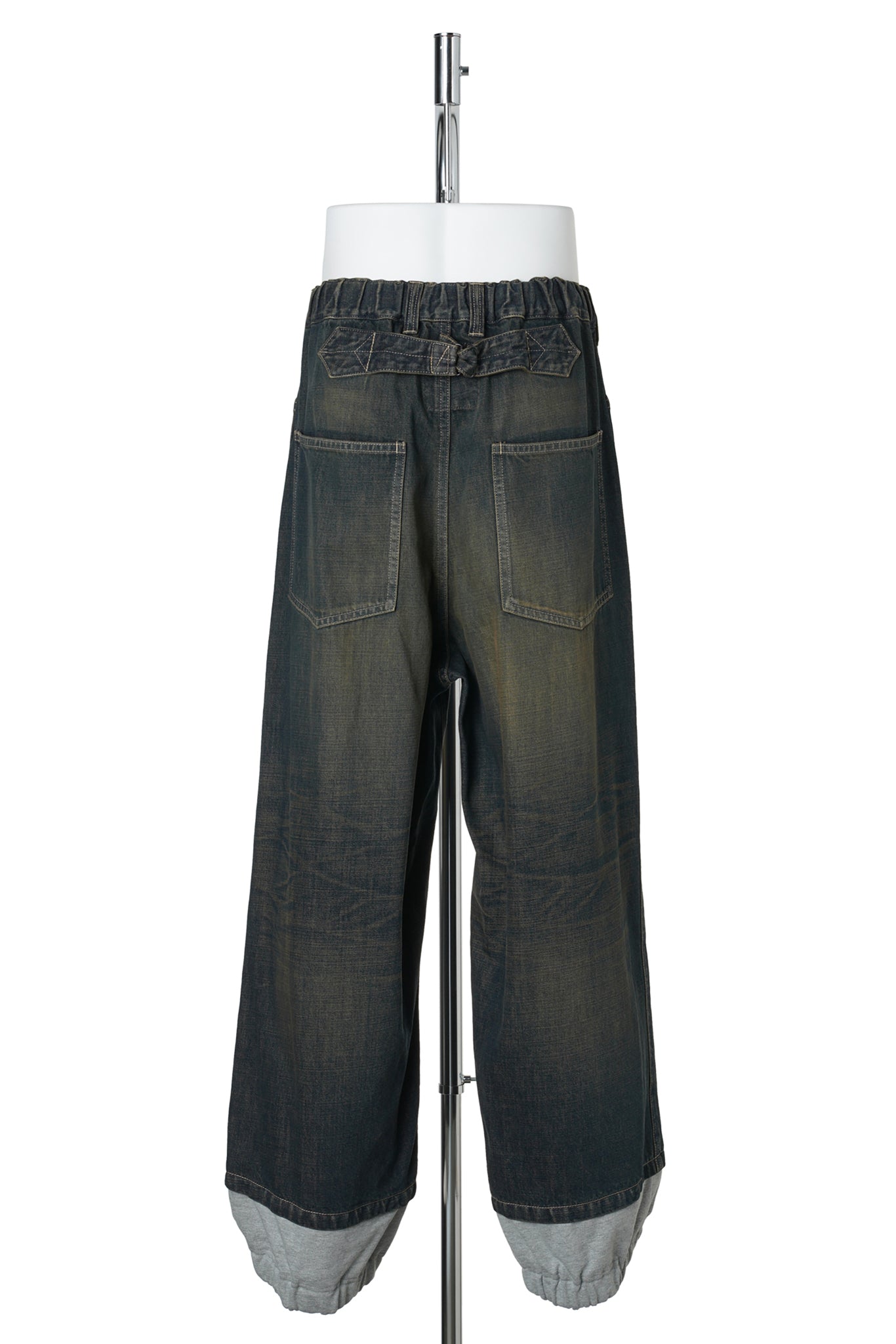 SWEAT LAYERED JEANS / INDIGO
