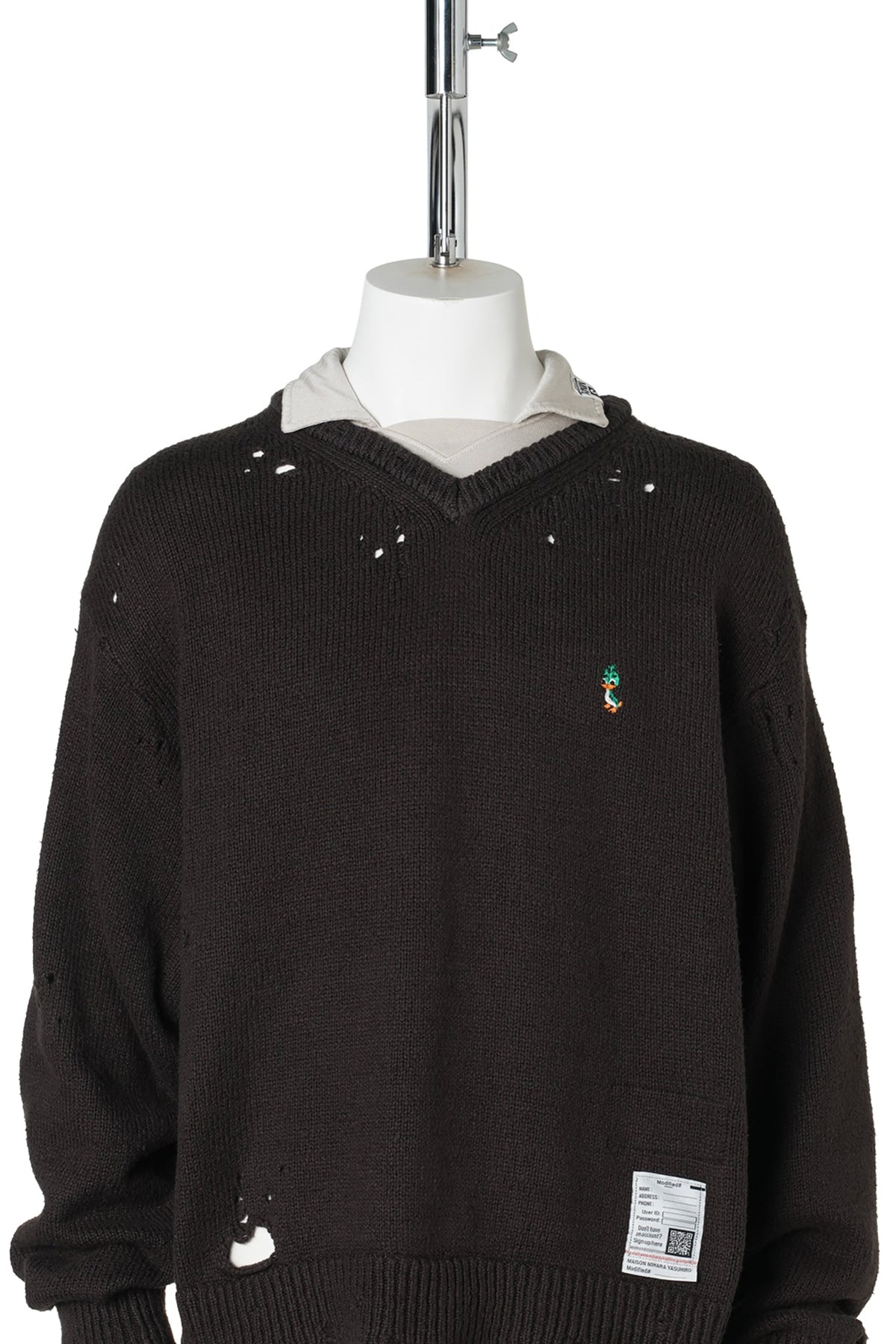 TRIPLE LAYERED COLLARED PULLOVER / BLACK