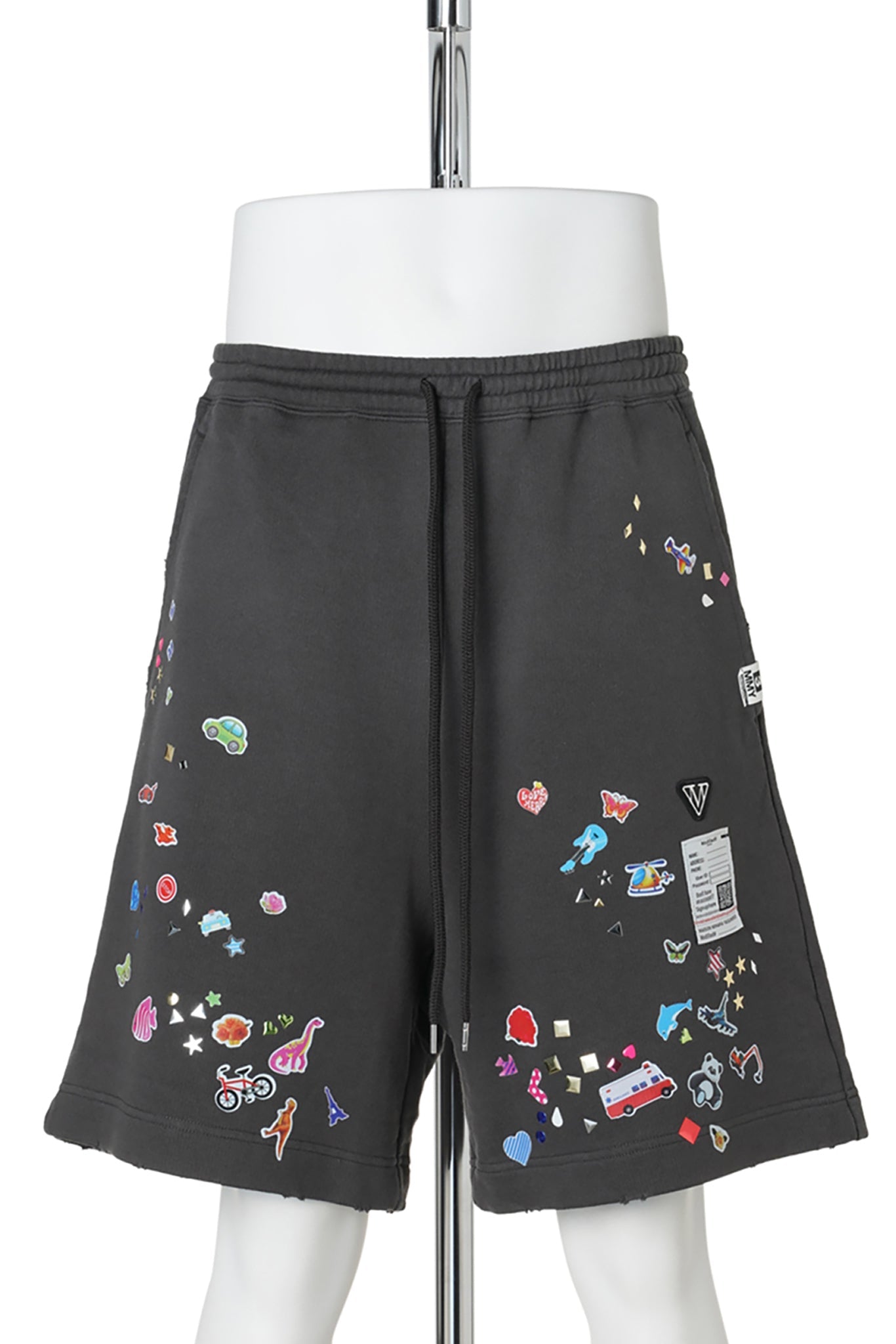 KIDS STICKER SWEAT SHORTS / BLACK