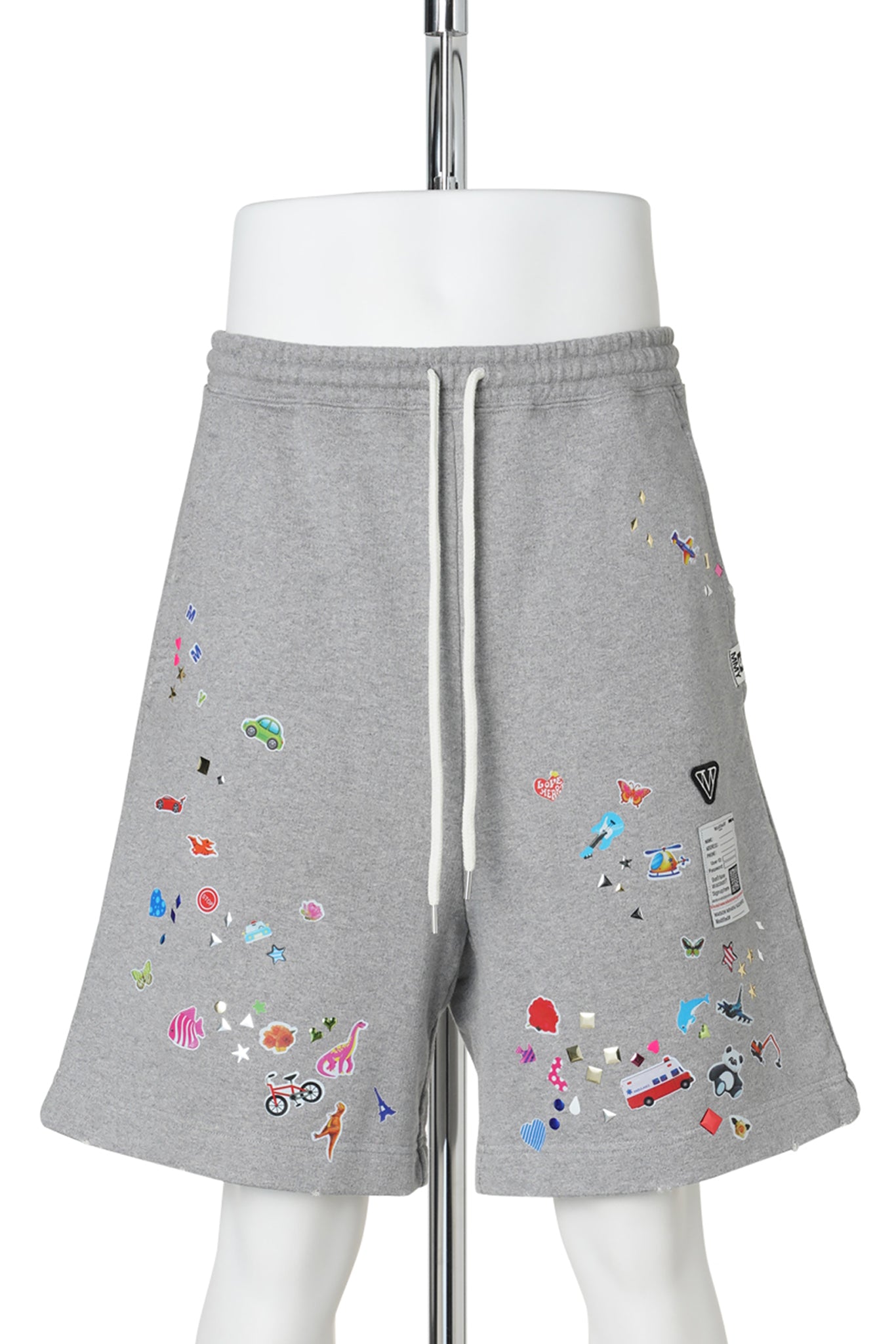 KIDS STICKER SWEAT SHORTS / GRAY
