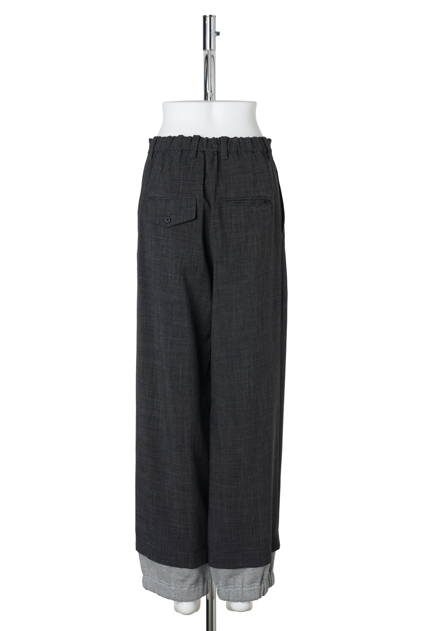 LAYERED HEM HOUNDSTOOTH PANTS / GRAY