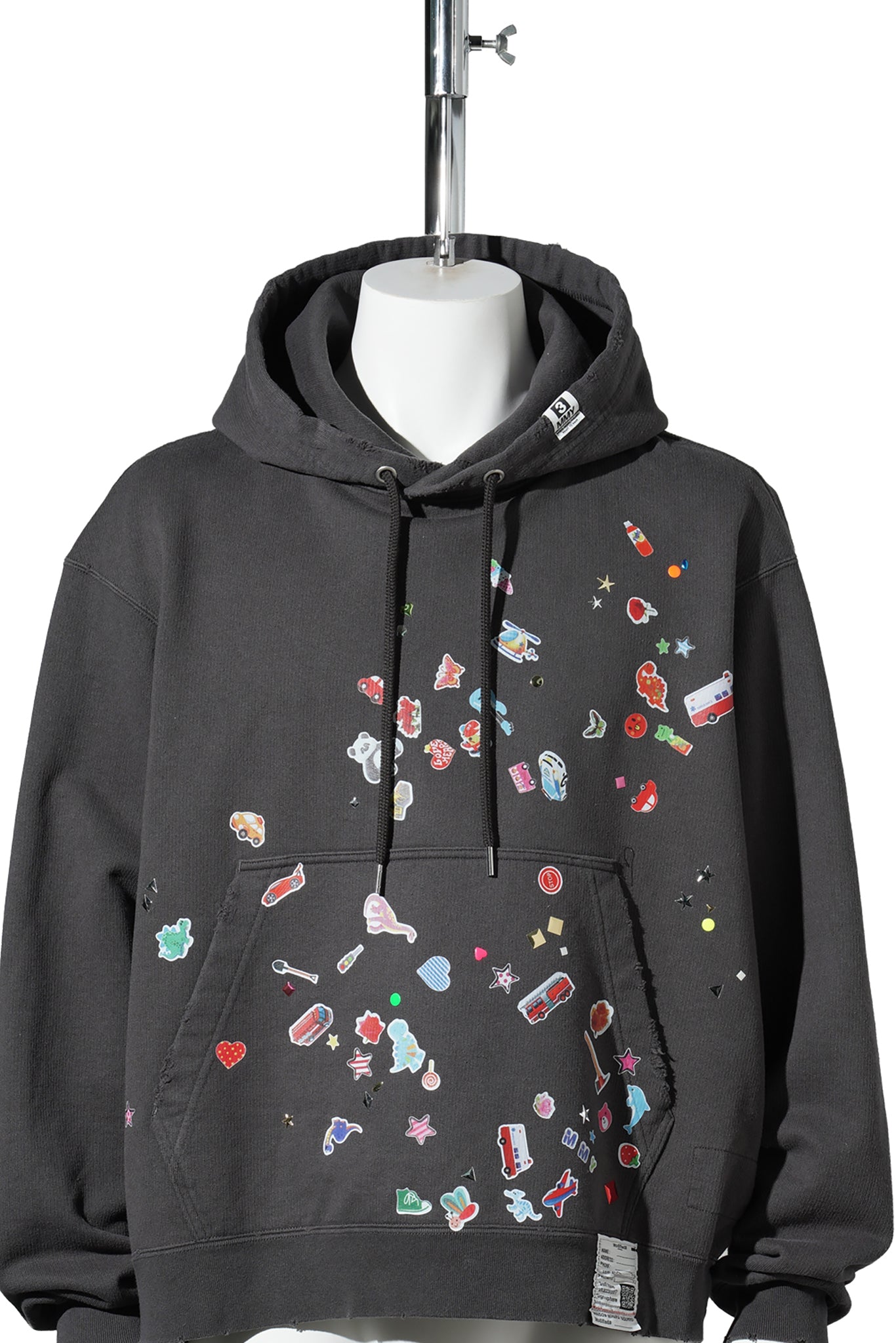 KIDS STICKER HOODIE / BLACK