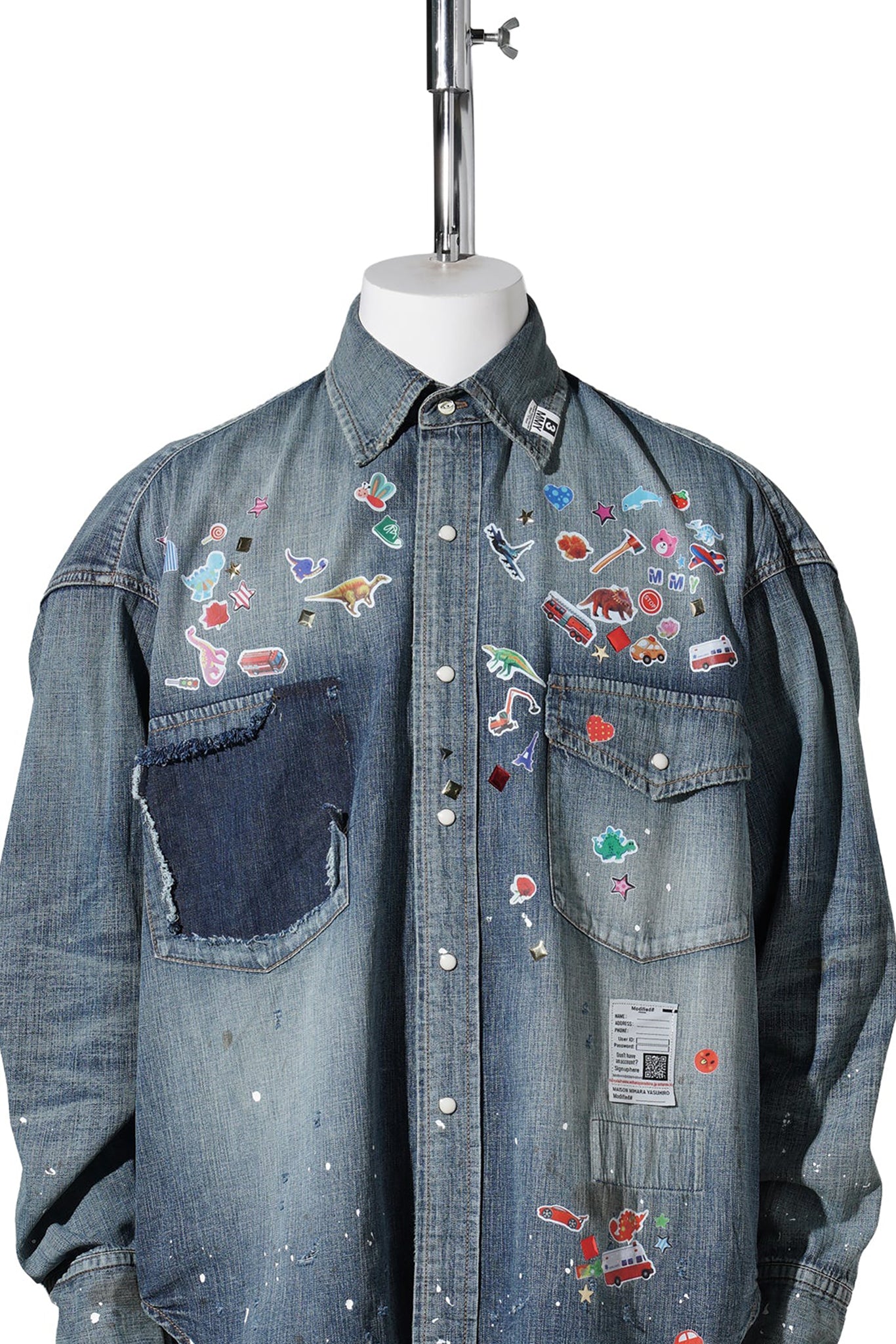DENIM SHIRTS W STICKER / INDIGO