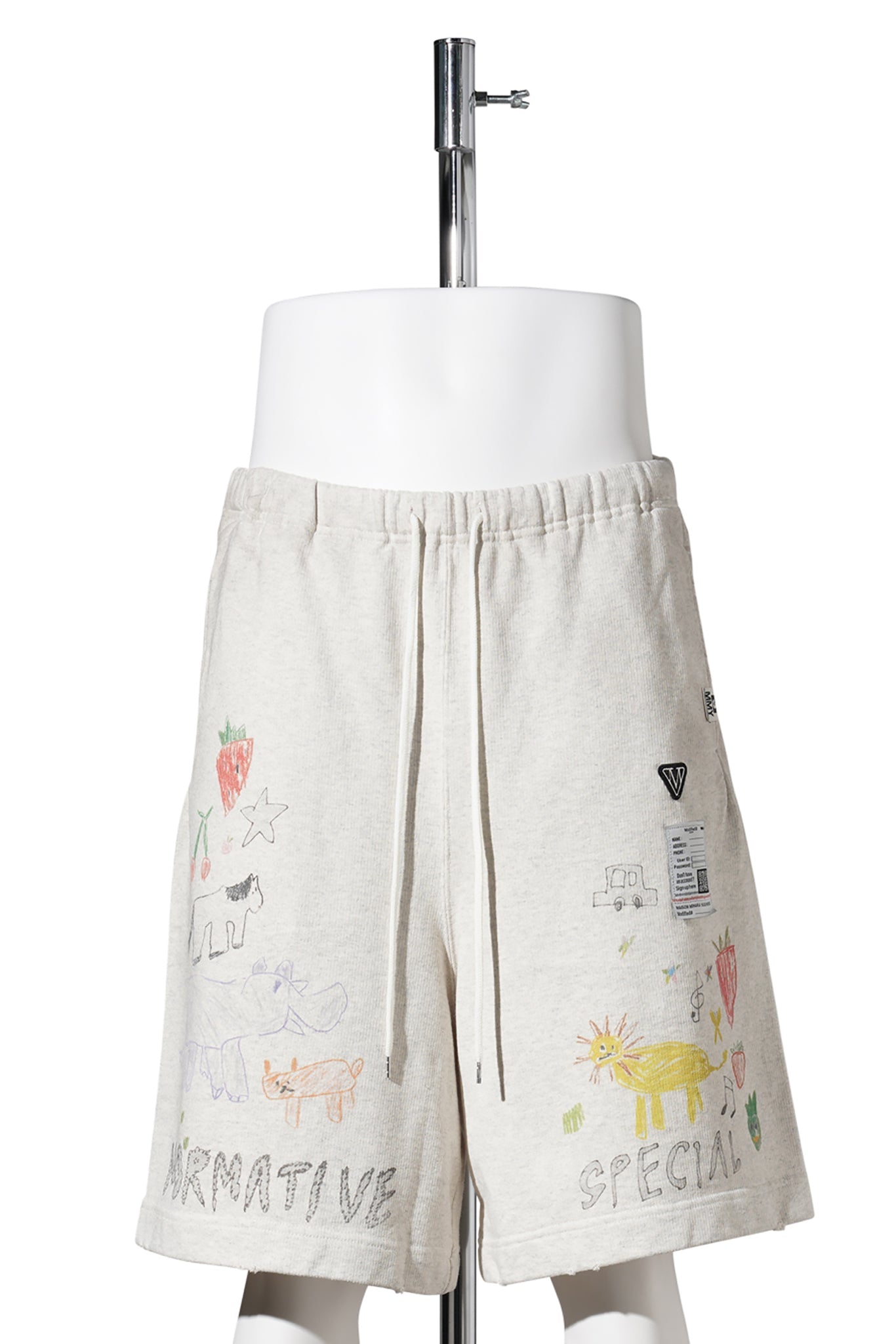 KIDS DOODLE SHORTS / WHITE