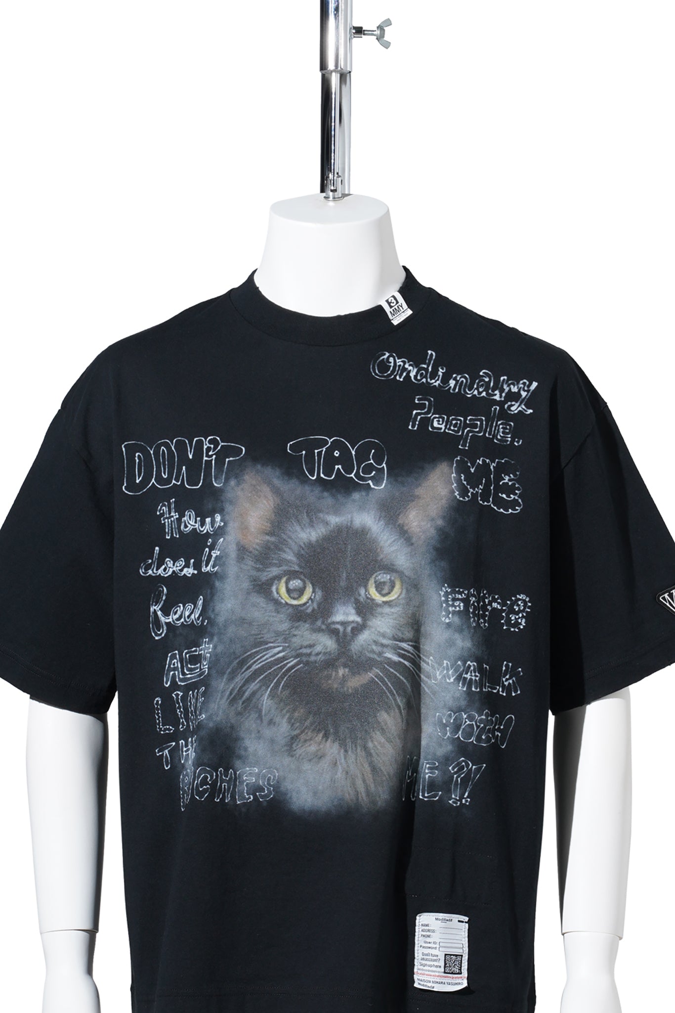 CAT PRINTED T-SHIRT / BLACK