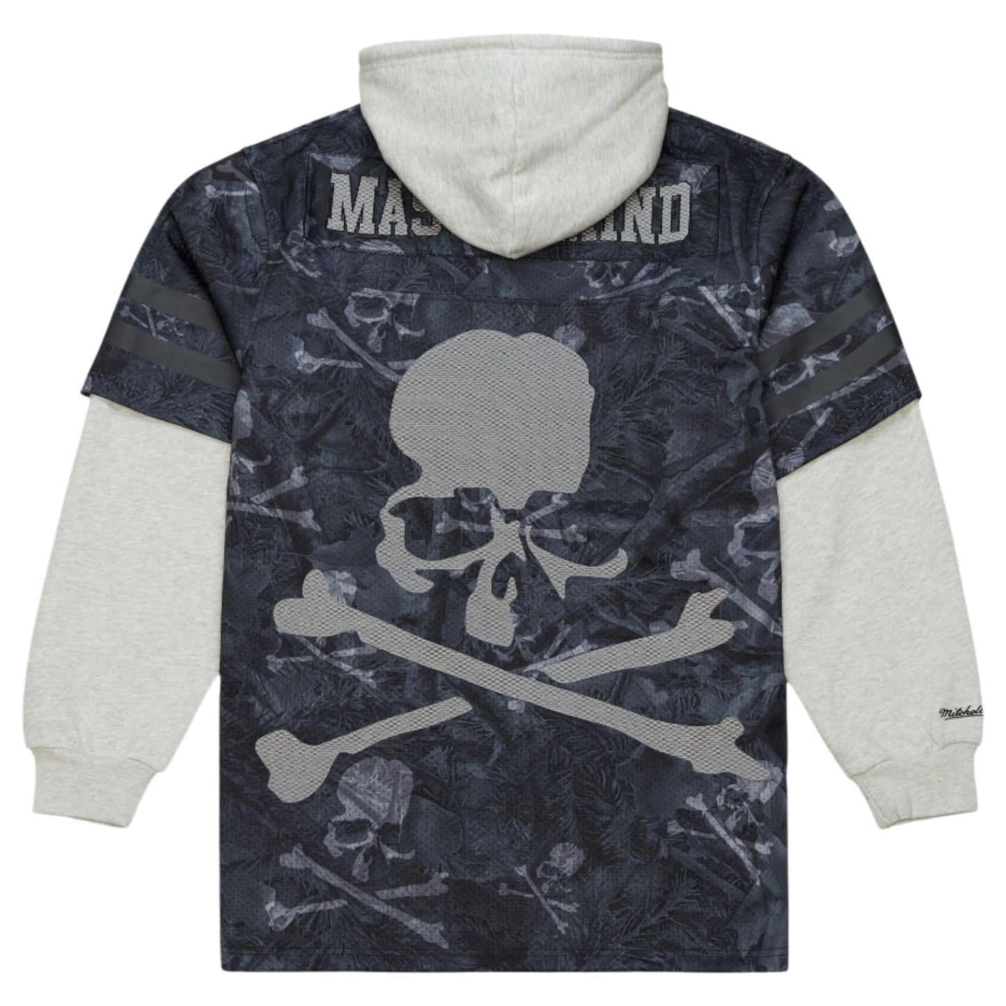 MASTERMIND WORLD x Mitchell & Ness MSTRMNDxMN PRNT HOODED JERSY / BLACK