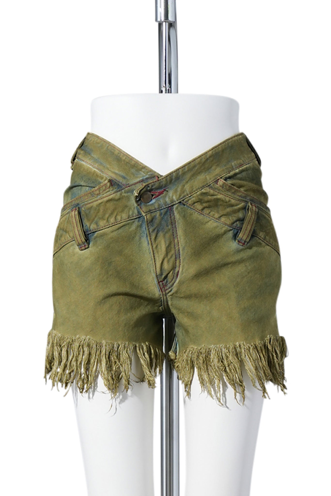 BIAS V SHAPE MINI SHORTS / BLUE CAMEL