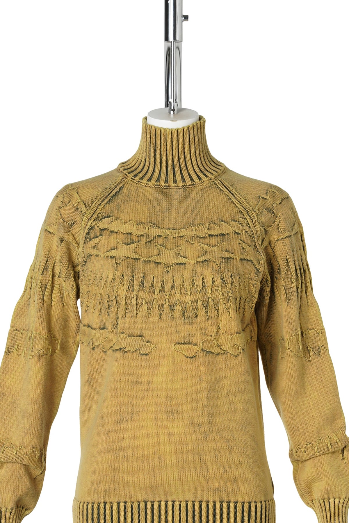 FAIR ISLE DEBOSSED TURTLENECK JUMPER / TARNISHED OCHRE