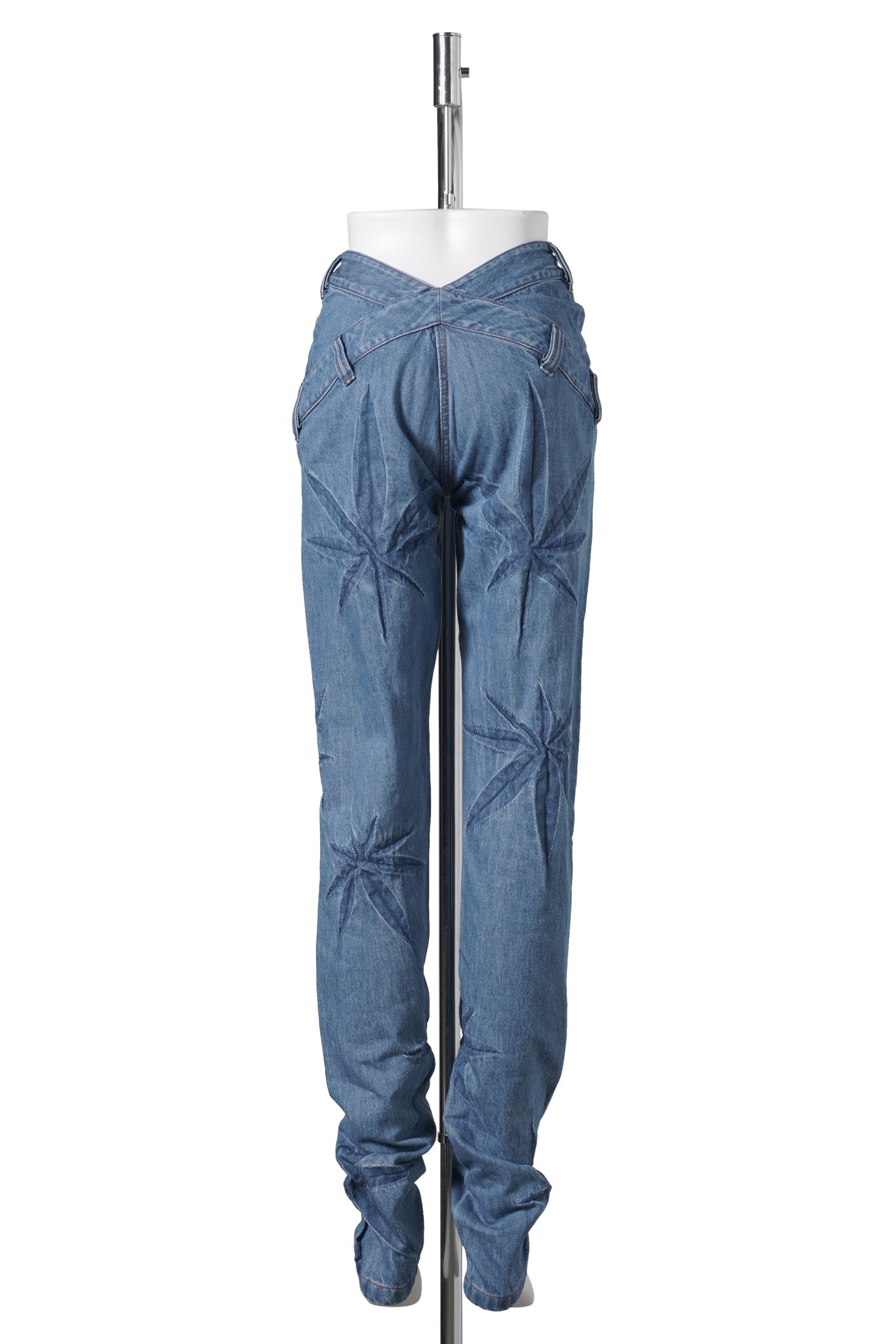 V-WAIST WEED TAPPERED JEANS / FADED INDIGO