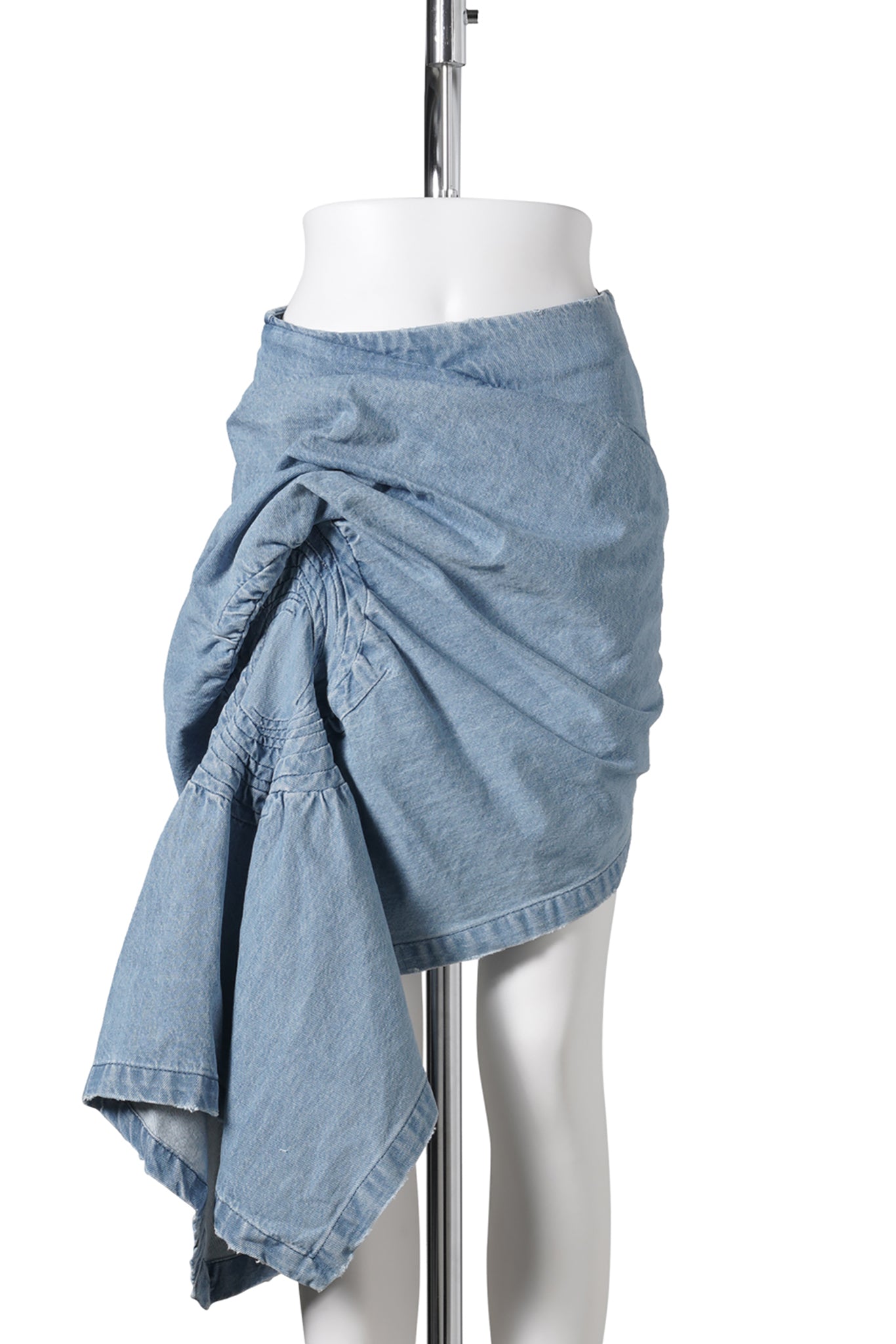 SWIRL MINI SKIRT / FADED INDIGO