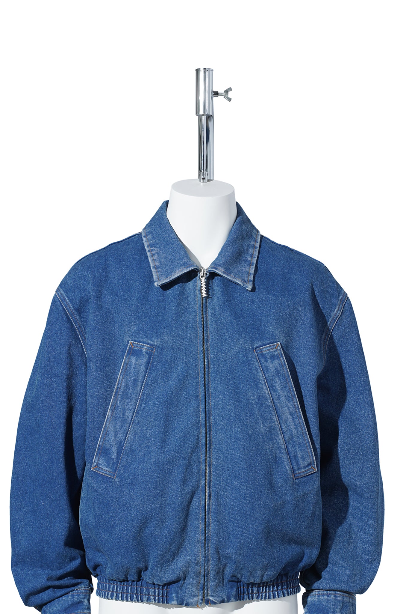 BLEACHED COATED DENIM WITH LOGO LETTERING / 00B60:OCEAN