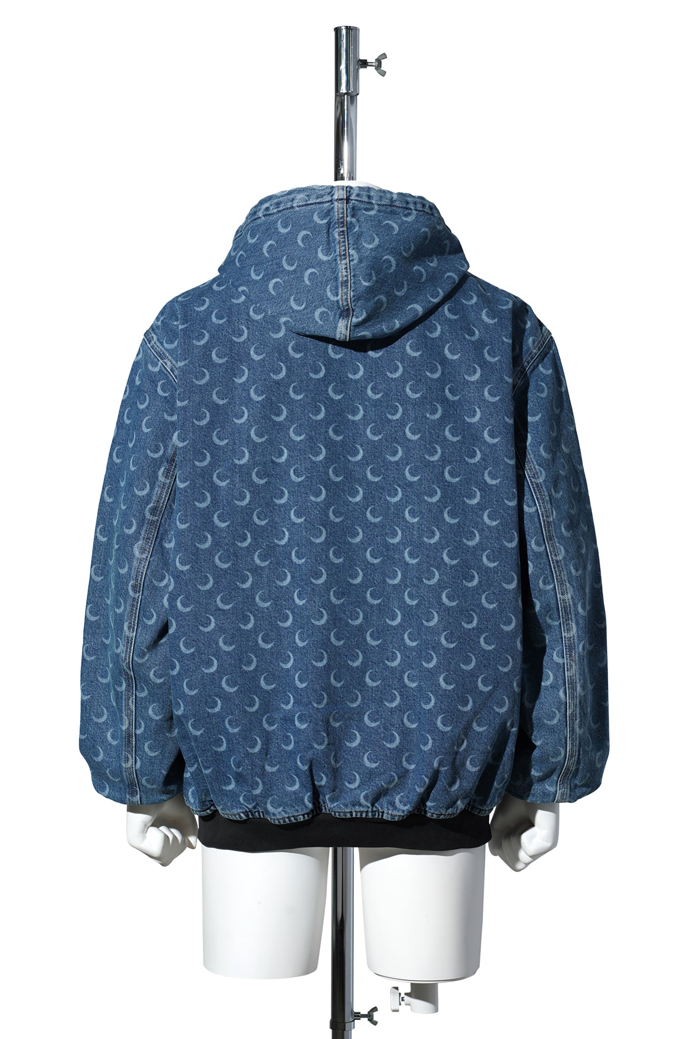 MOON LASER BLUE WASH DENIM PADDED JACKET / BL05:LIGHT BLUE