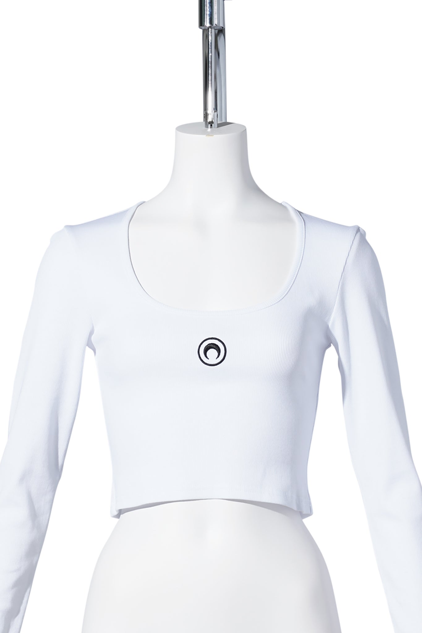 MOON LOGO JERSEY LS ROUNDNECK TOP / WH10:WHITE