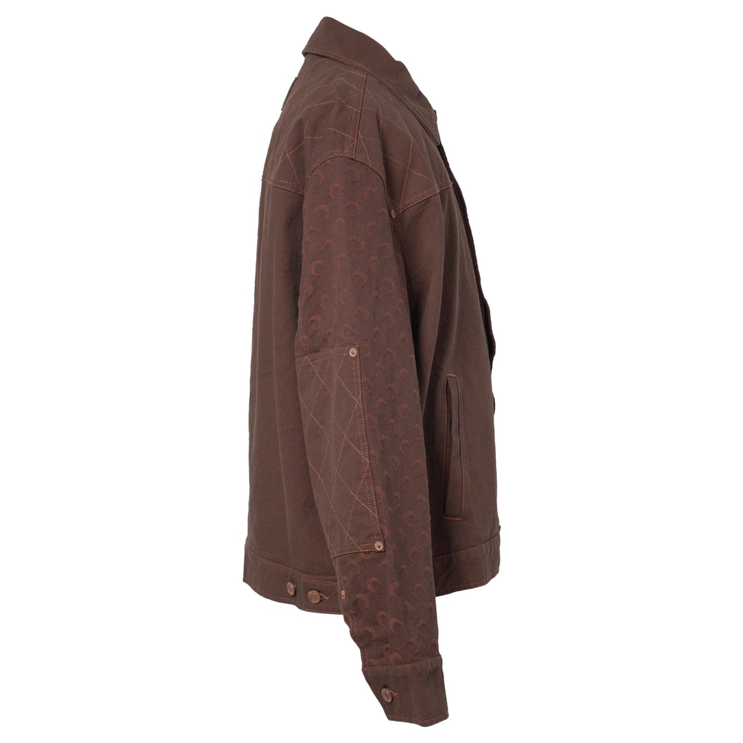 MOON JACQUARD TWILL WORKWEAR JACKET / BR40:DEEP BROWN