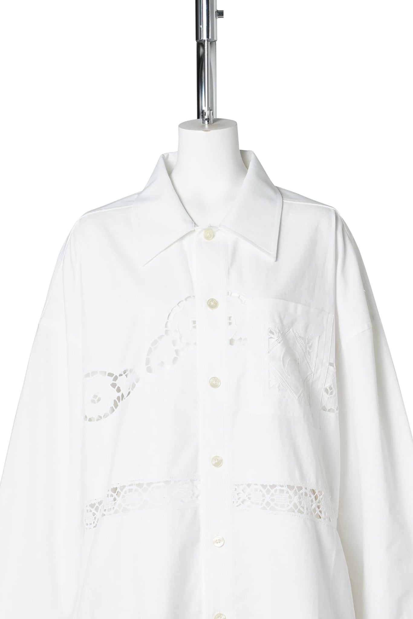 REGENERATED HOUSEHOLD LINEN BOXY LS SHIRT / WH20:OFF WHITE