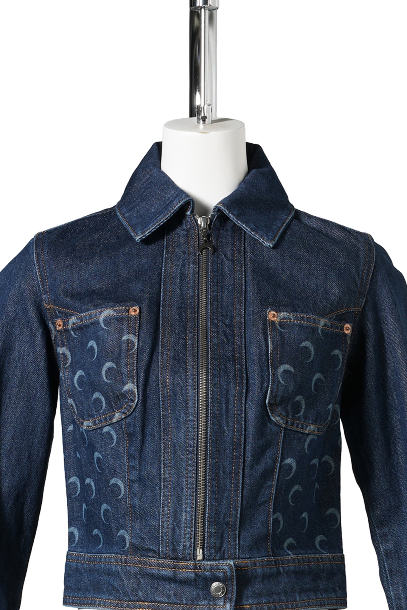 MIDNIGHT BLUE DENIM TRUCKER ZIPPEDJACKET / BL80:MIDNIGHT BLUE