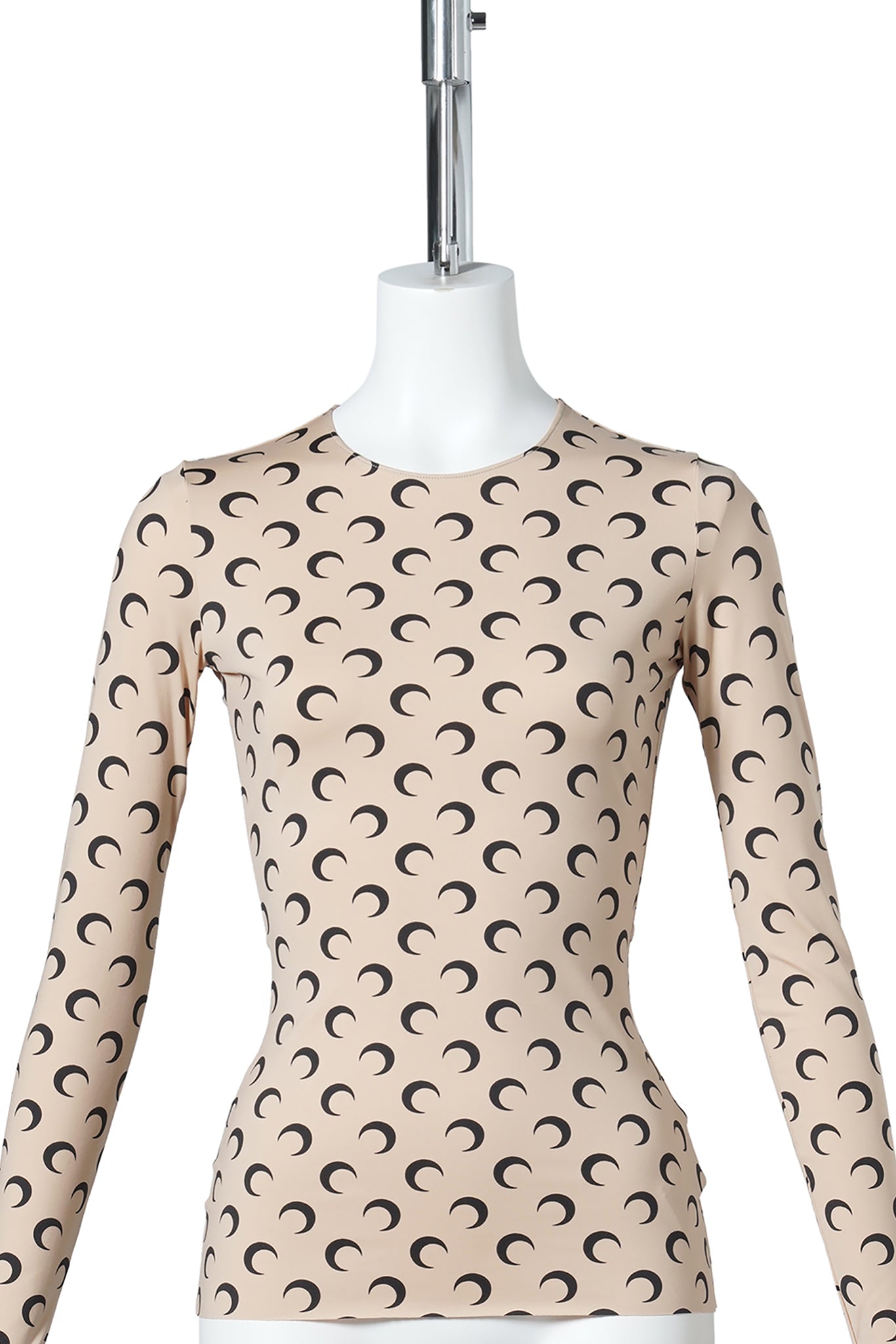 MOON PRINTED JERSEY LS CREWNECK TOP / TA10:TAN