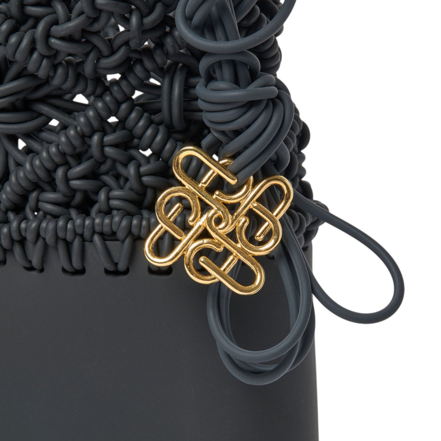 KNOT SILICONE KNITTING MINI SHOULDER BAG / BLACK