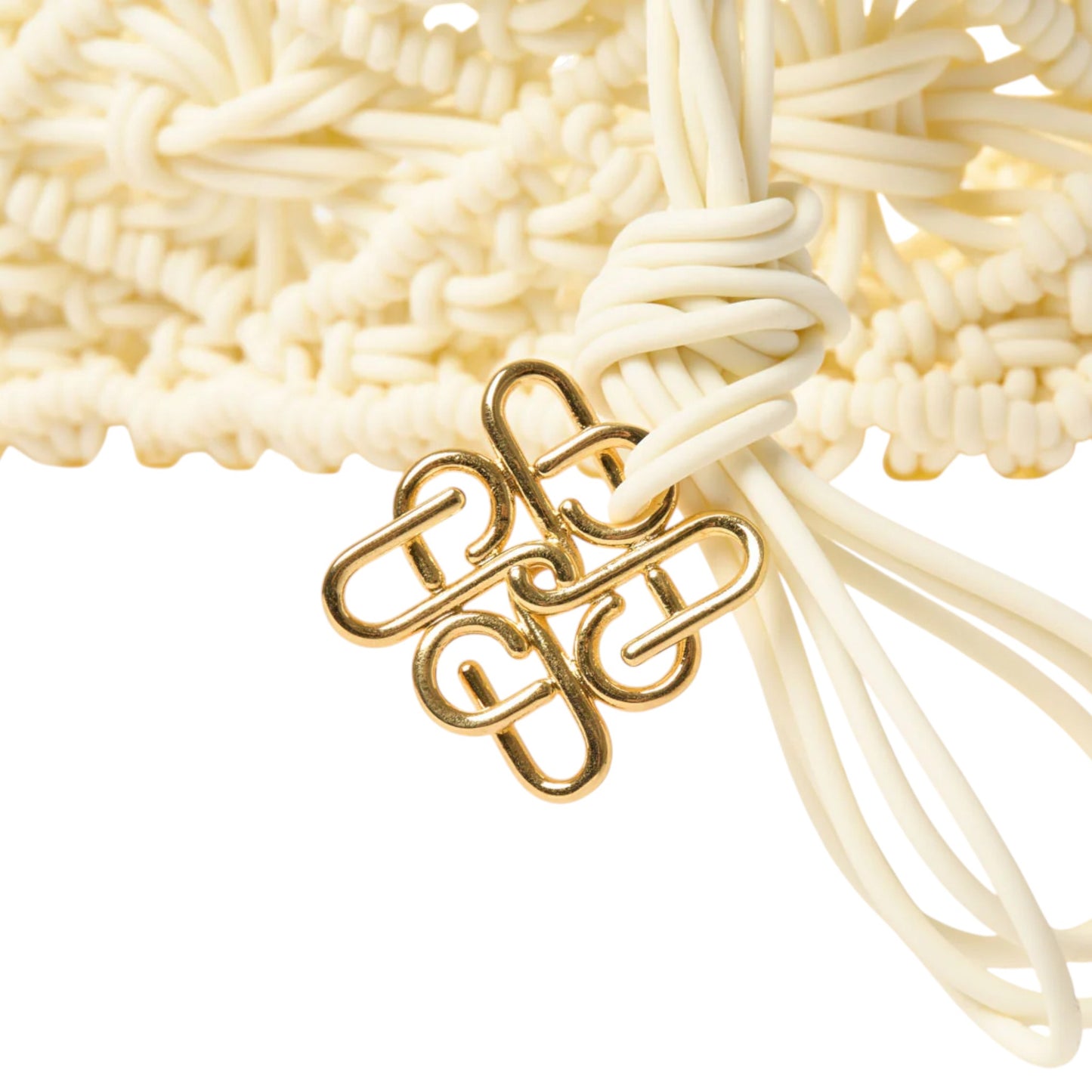 KNOT SILICONE KNITTING MIDI SHOULDER BAG / IVORY