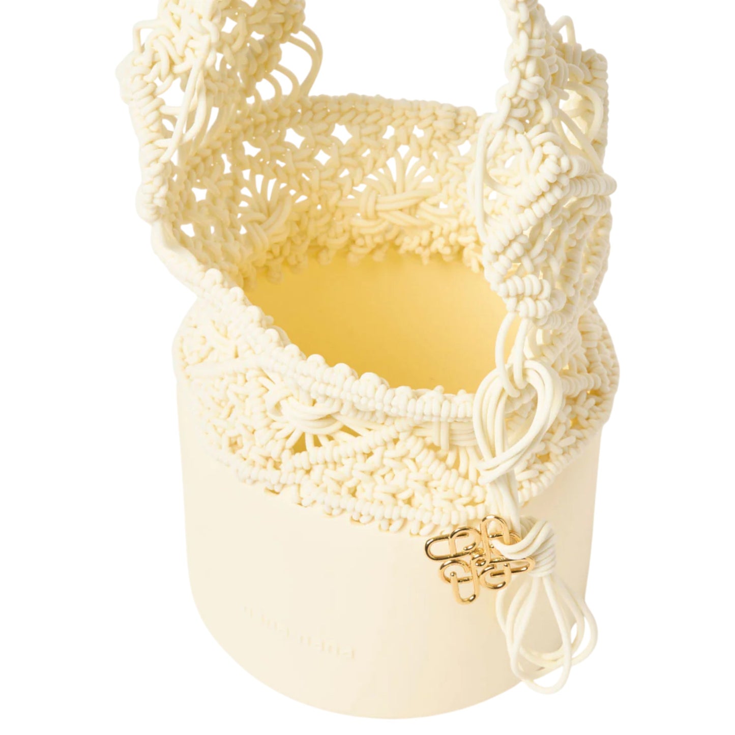 KNOT SILICONE KNITTING BUCKET SHOULDER BAG / IVORY