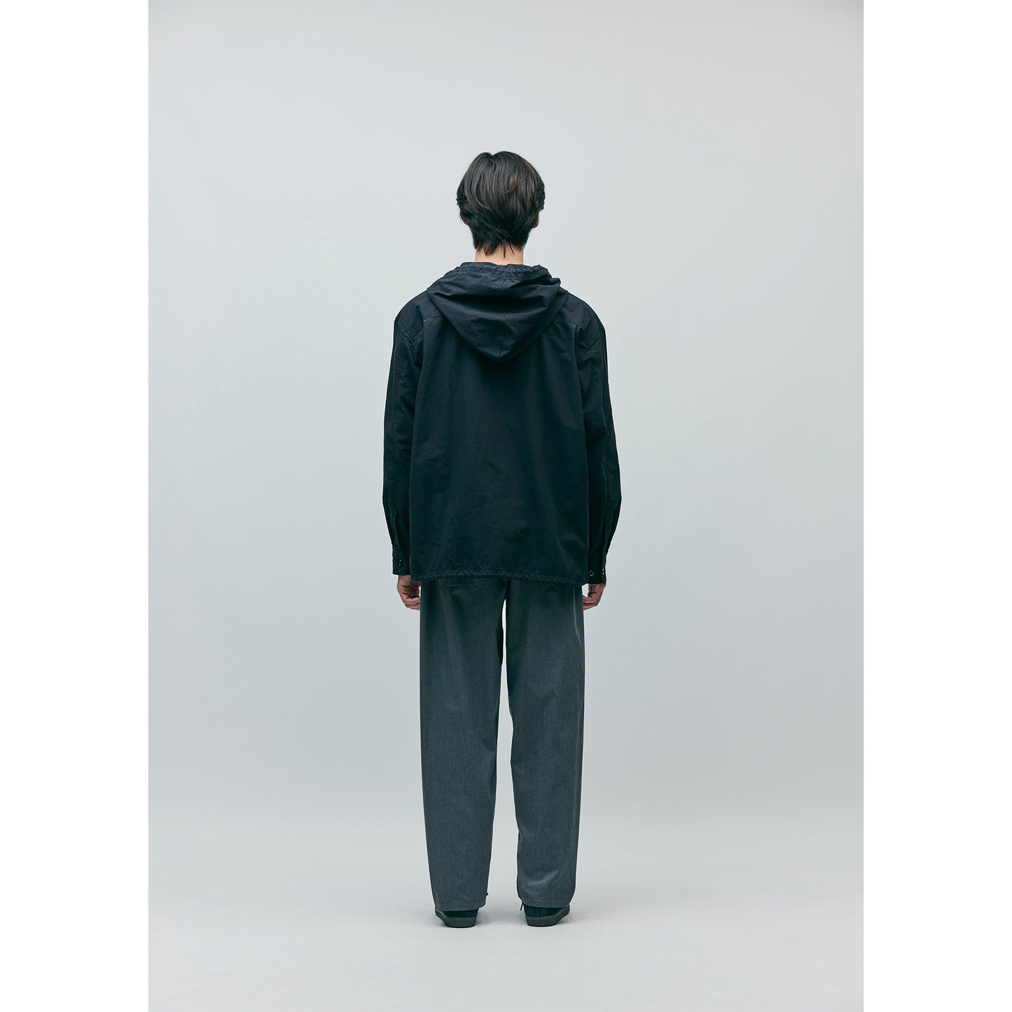 HOODED SHIRT LS / BLACK