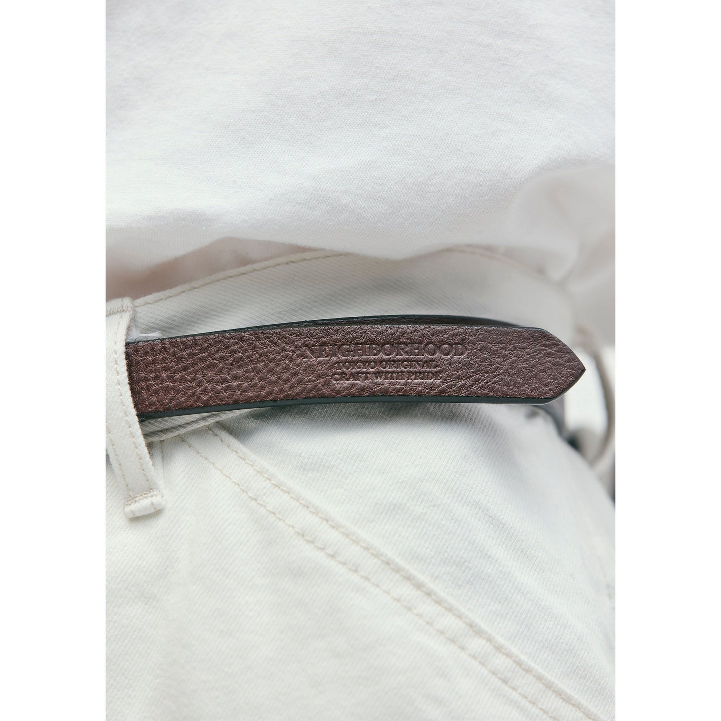 LEATHER BELT NARROW / BROWN