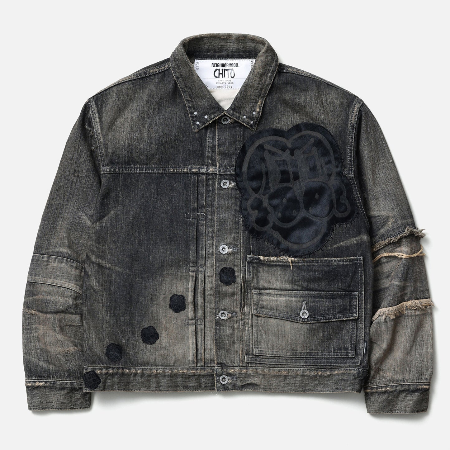 NH x CHITO . SAVAGE DENIM TYPE-1 JACKET MOD / BLACK