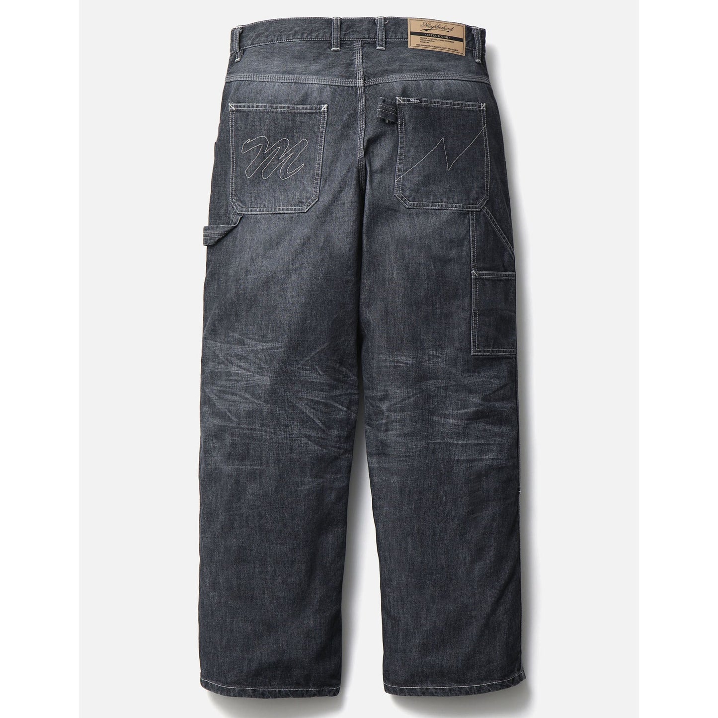 NH X M&M . WASHED DENIM PAINTER PANTS / BLACK