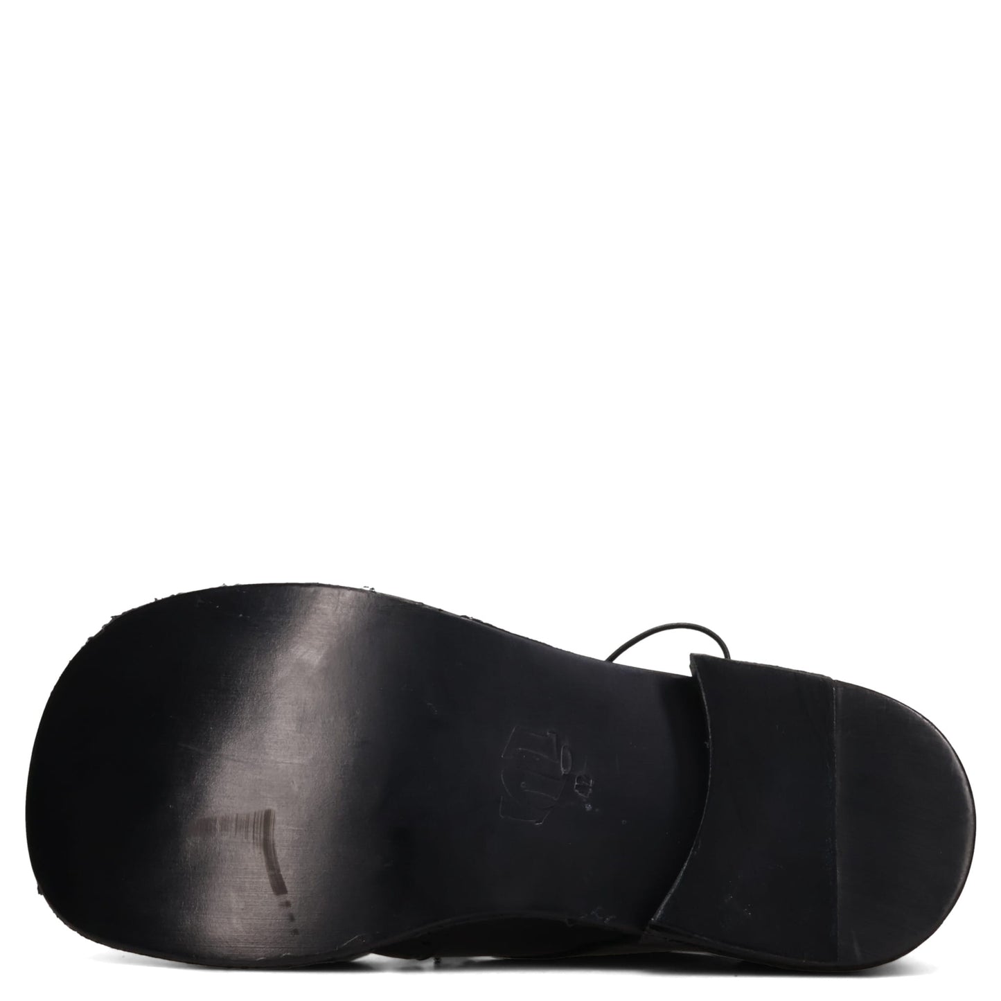 BIG FOOT CURVED WINGTIP DERBY LEATHER SOLE / BLACK/RAW SOLE BLACK