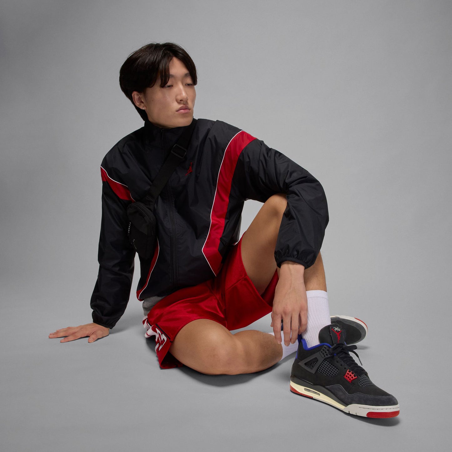 AIR JORDAN 4 RETRO / 003:BLACK/FIRE RED-DEEP ROYAL BLUE