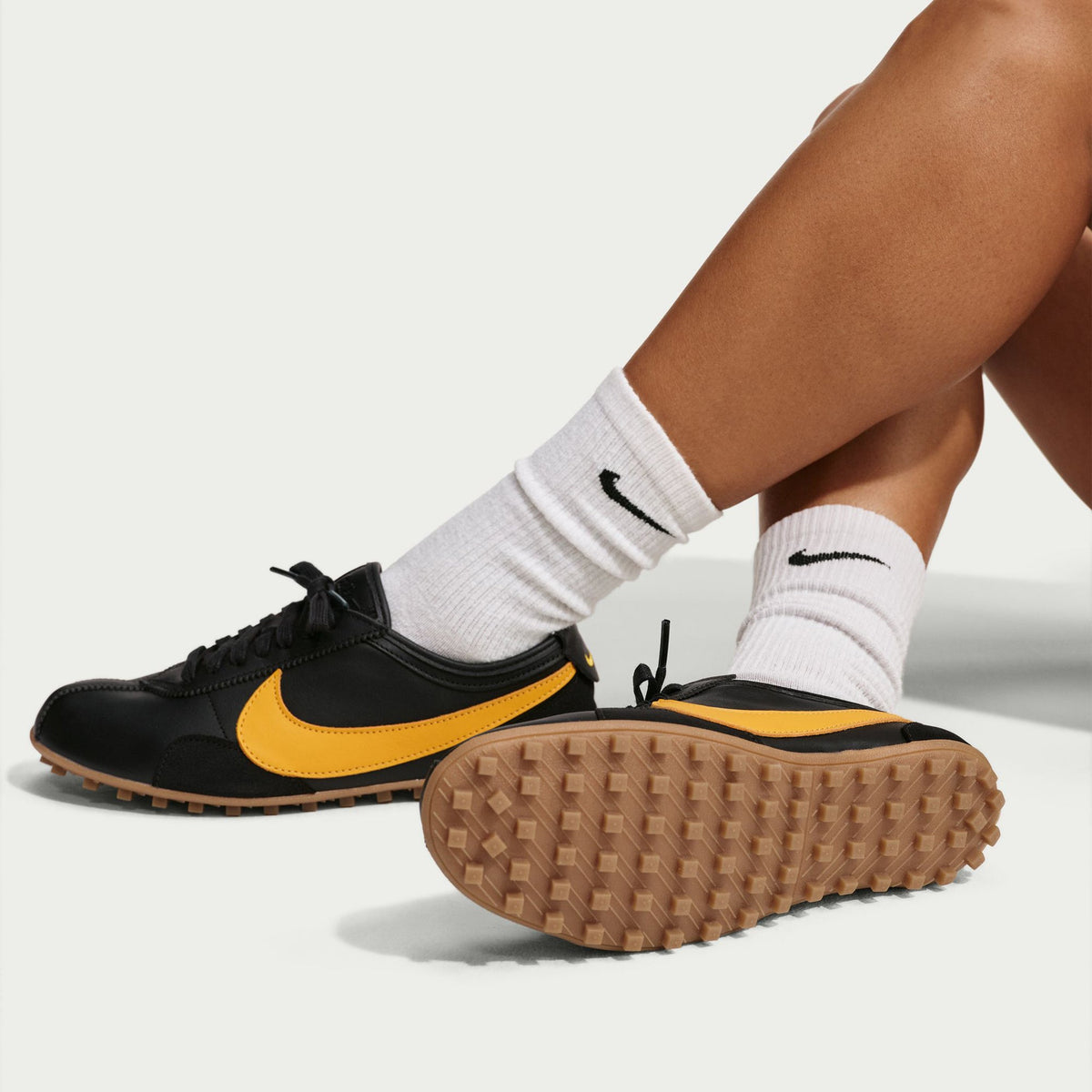 NIKE MOON SHOE OG LTHR SP / 001:BLACK/YELLOW OCHRE