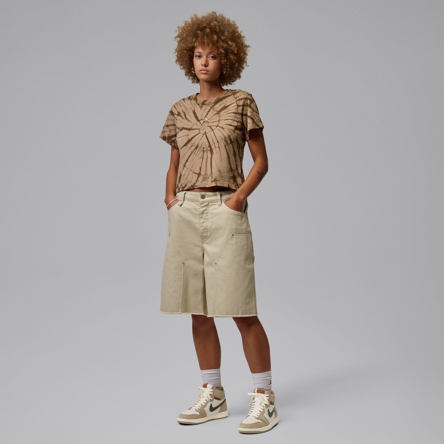 WMNS AIR JORDAN 1 RETRO HI OG / 201:KHAKI/MULTI-COLOR-SAIL