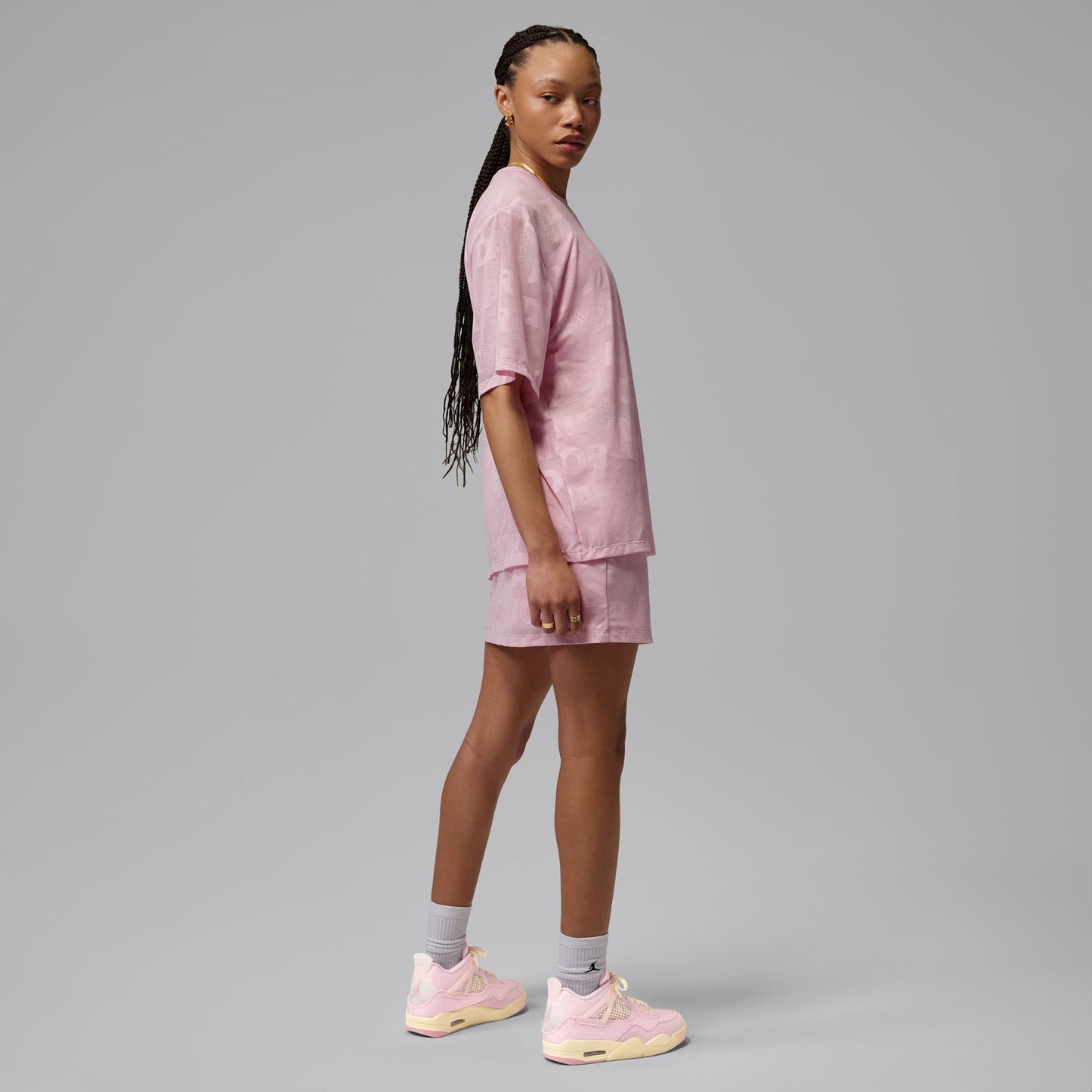 WMNS AIR JORDAN 4 RETRO TEX / 600:PEARL PINK/ICED CARMINE