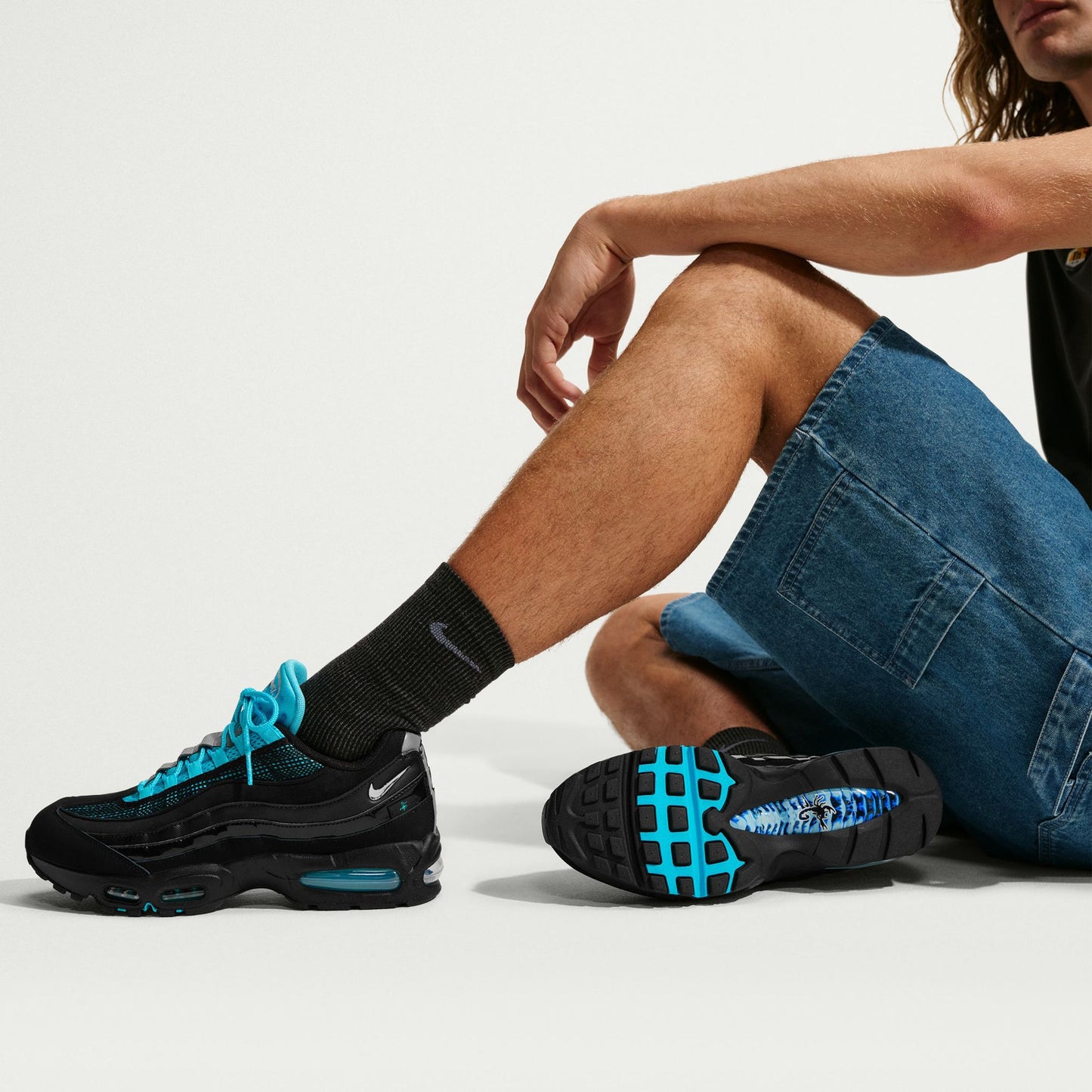 NIKE AIR MAX 95 BB QS / 001:BLACK/CHROME-GAMMA BLUE