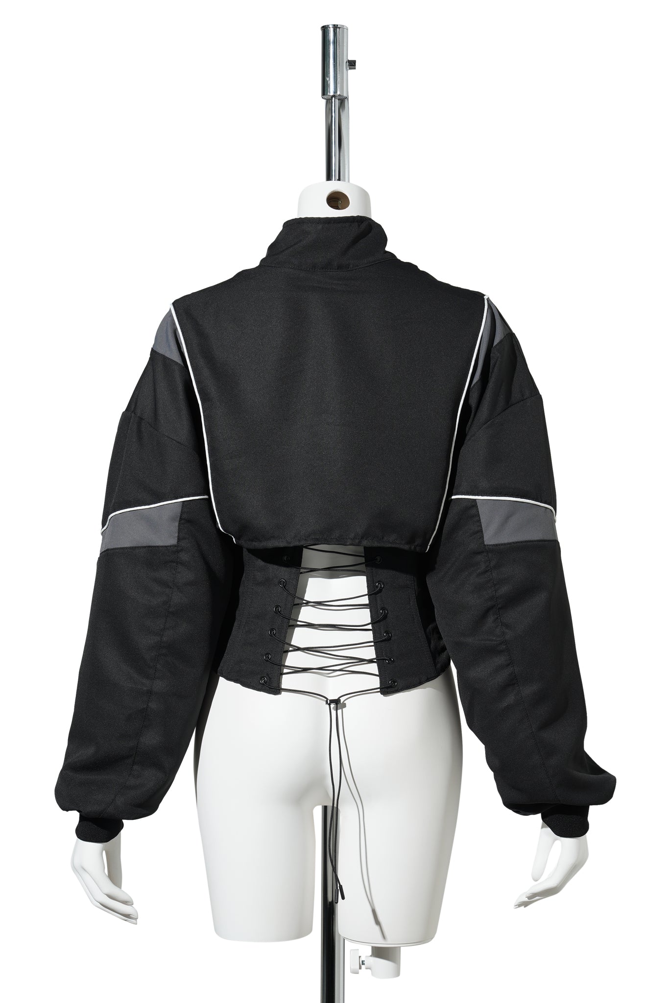 TRACKSUIT CORSET JACKET / BLACK/WHITE